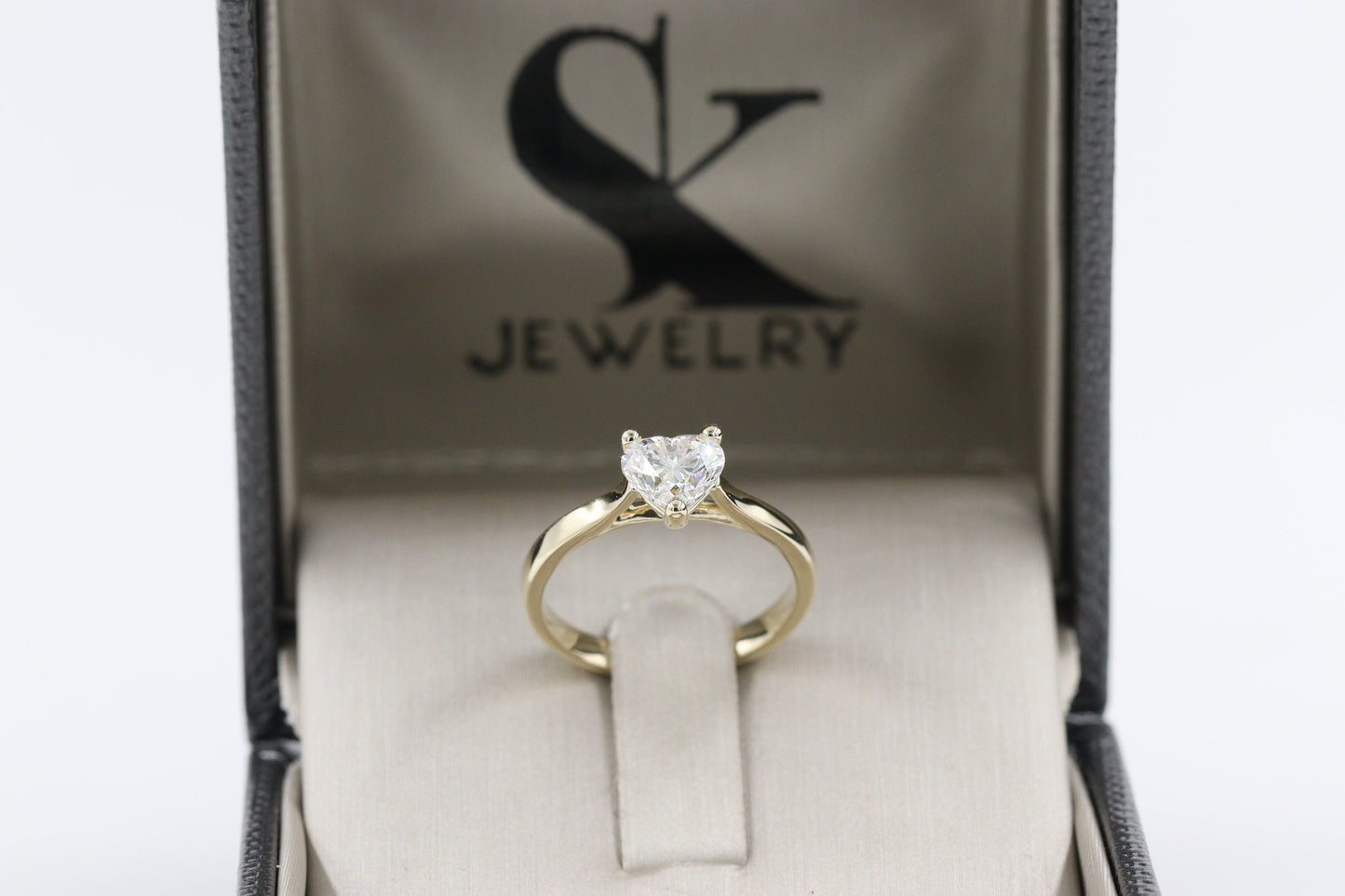 1ct Heart Diamond Ring - 14K ,18K Gold, Platinum Engagement Diamond Ring - Anniversary gift