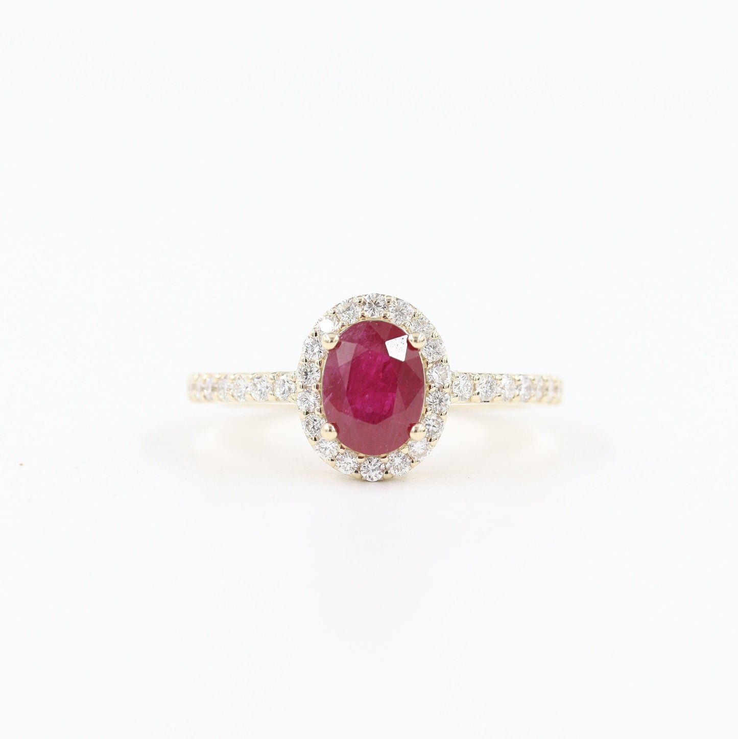 Genuine Ruby Ring/ Ruby Natural Diamond Halo Ring/ Diamond Dainty Ring/Anniversary Gift