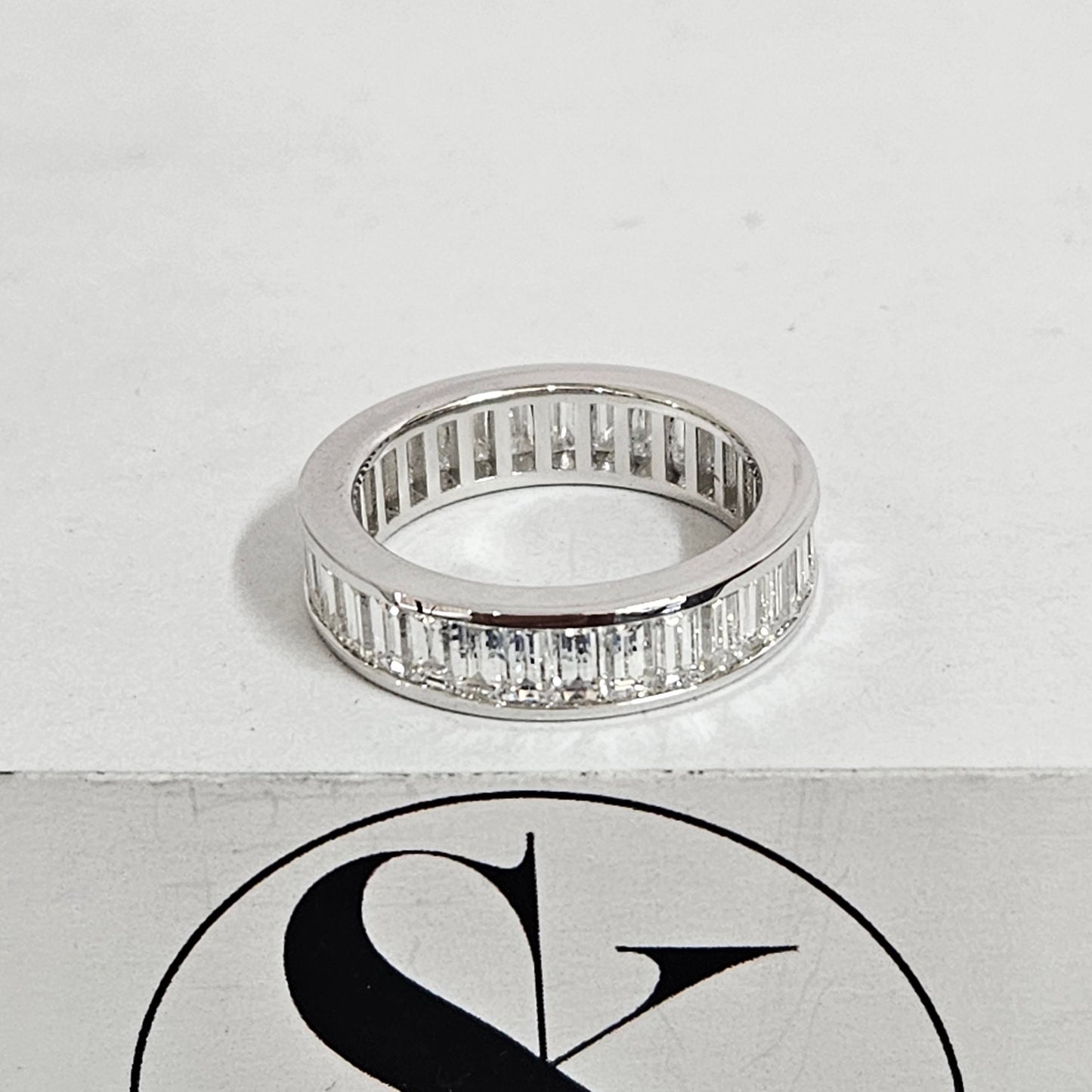 Baguette Natural Diamond Eternity Band: 4.1ctw Channel Set 14K Gold Wedding Ring- Anniversary Gift