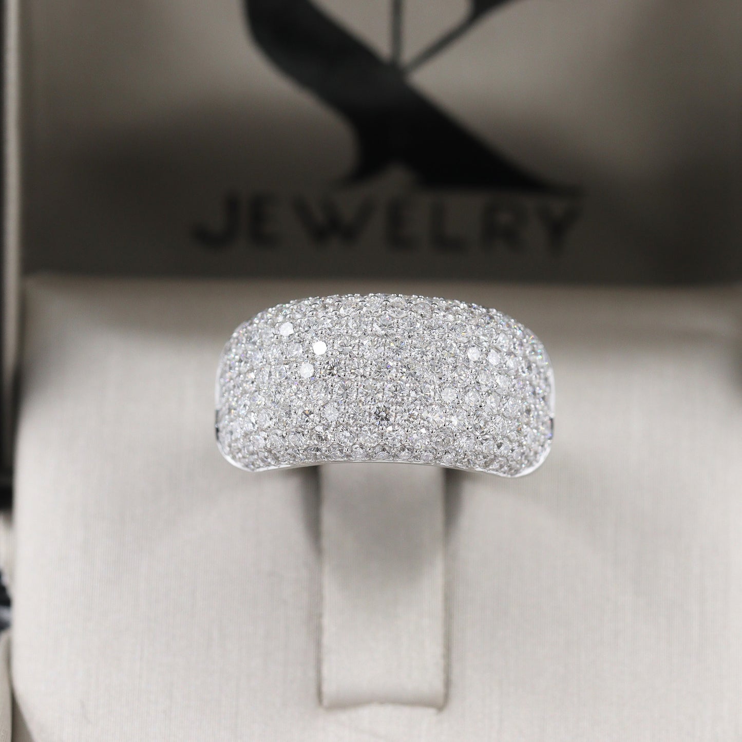 Round Diamond Wide Dome Ring: 14K Gold Total 2.5ct Diamond Ring- Anniversary gift