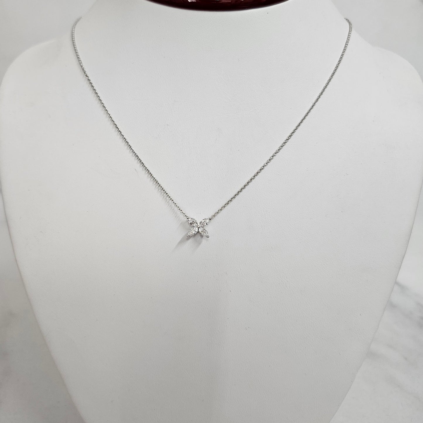 Marquise Diamond Pendant/Butterfly Pendant/Unique Necklace/Natural Diamond Butterfly Necklace/Diamond Necklace/Gift for her/Anniversary Gift