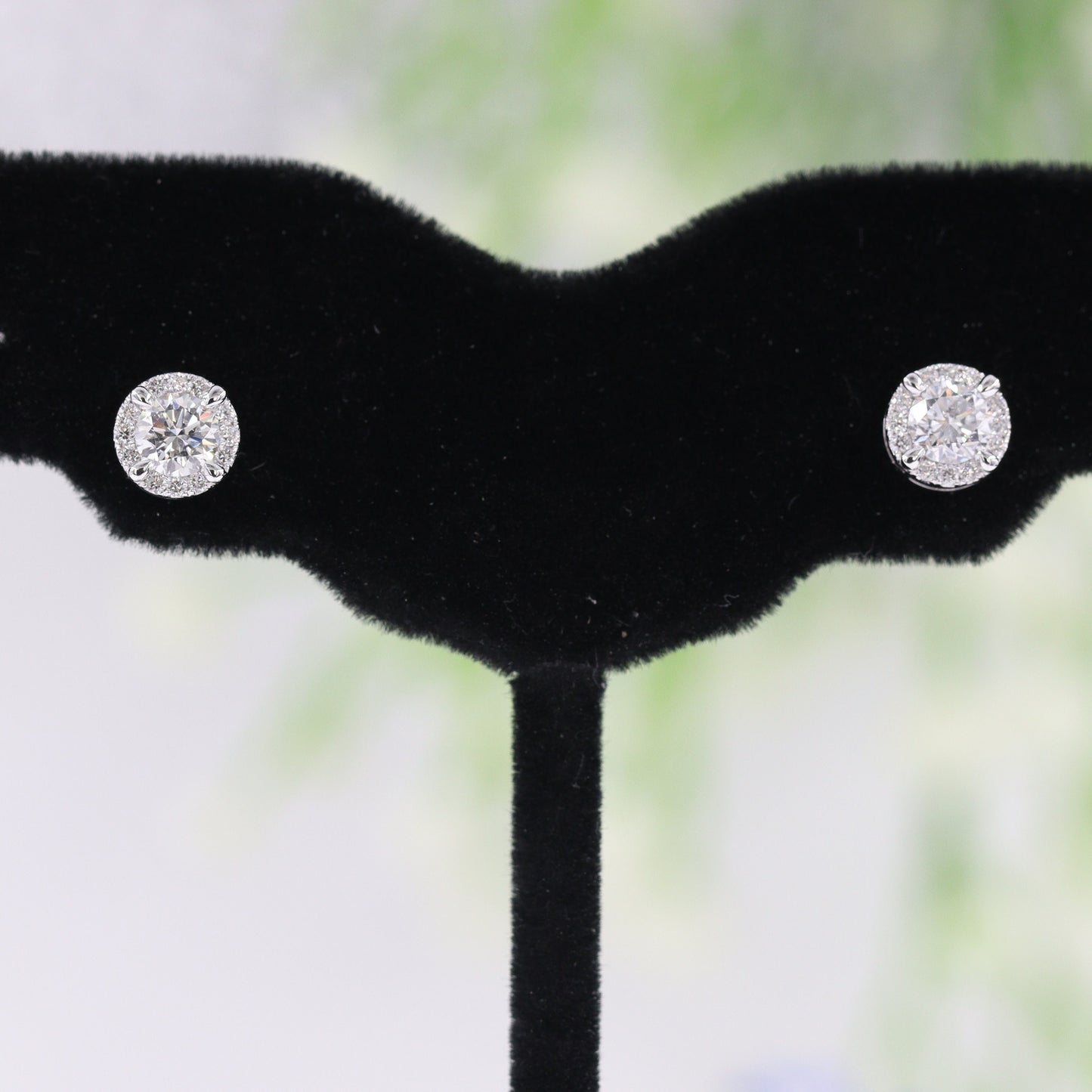 Natural Diamond Stud Earrings/Round Halo Earrings/Diamond Earrings/14K 18K Gold Diamond Women's & Men's Stud Earrings/Anniversary gift