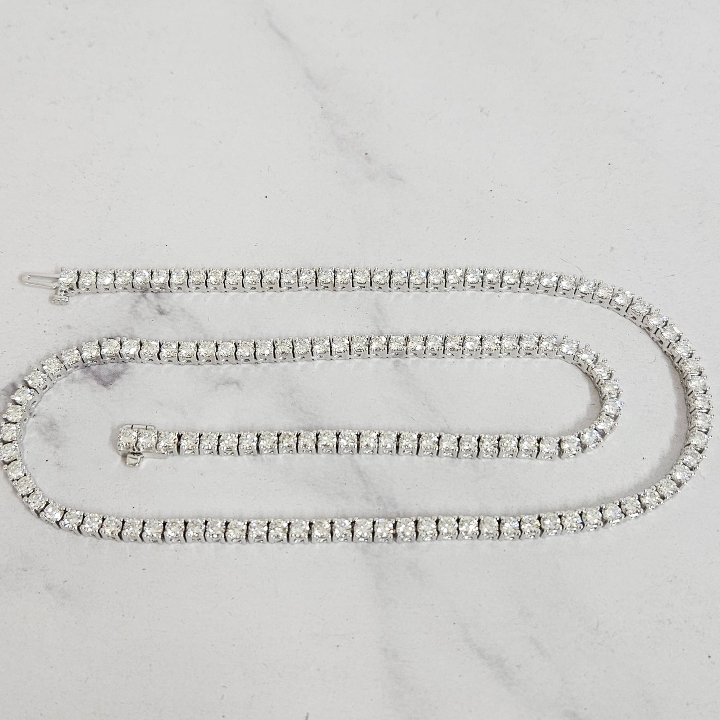 11ct Natural Diamond Tennis Necklace/Round Diamond Tennis Necklace/Diamond Engagement Necklace/Four prong Tennis Necklace/Anniversary Gift