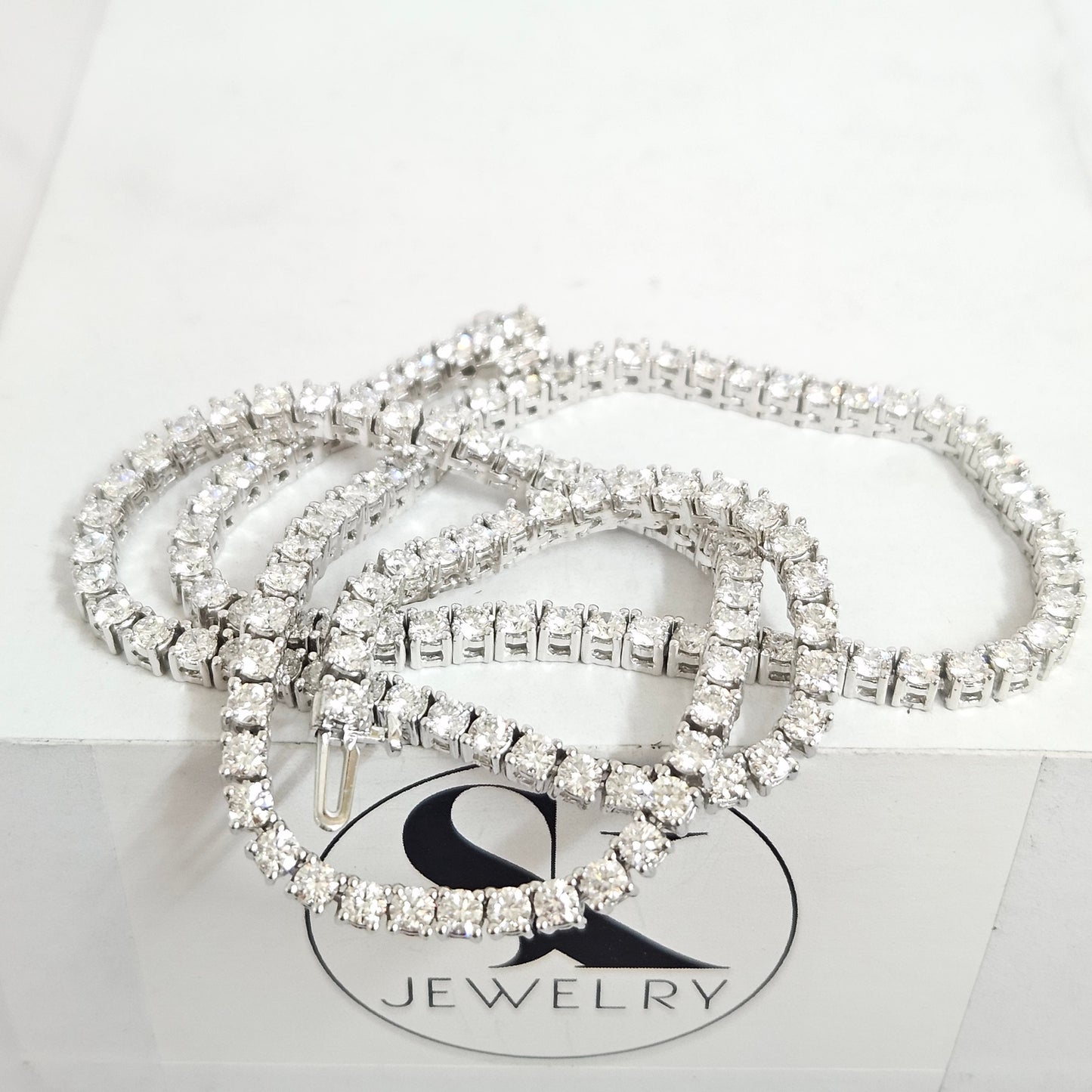 11ct Natural Diamond Tennis Necklace/Round Diamond Tennis Necklace/Diamond Engagement Necklace/Four prong Tennis Necklace/Anniversary Gift