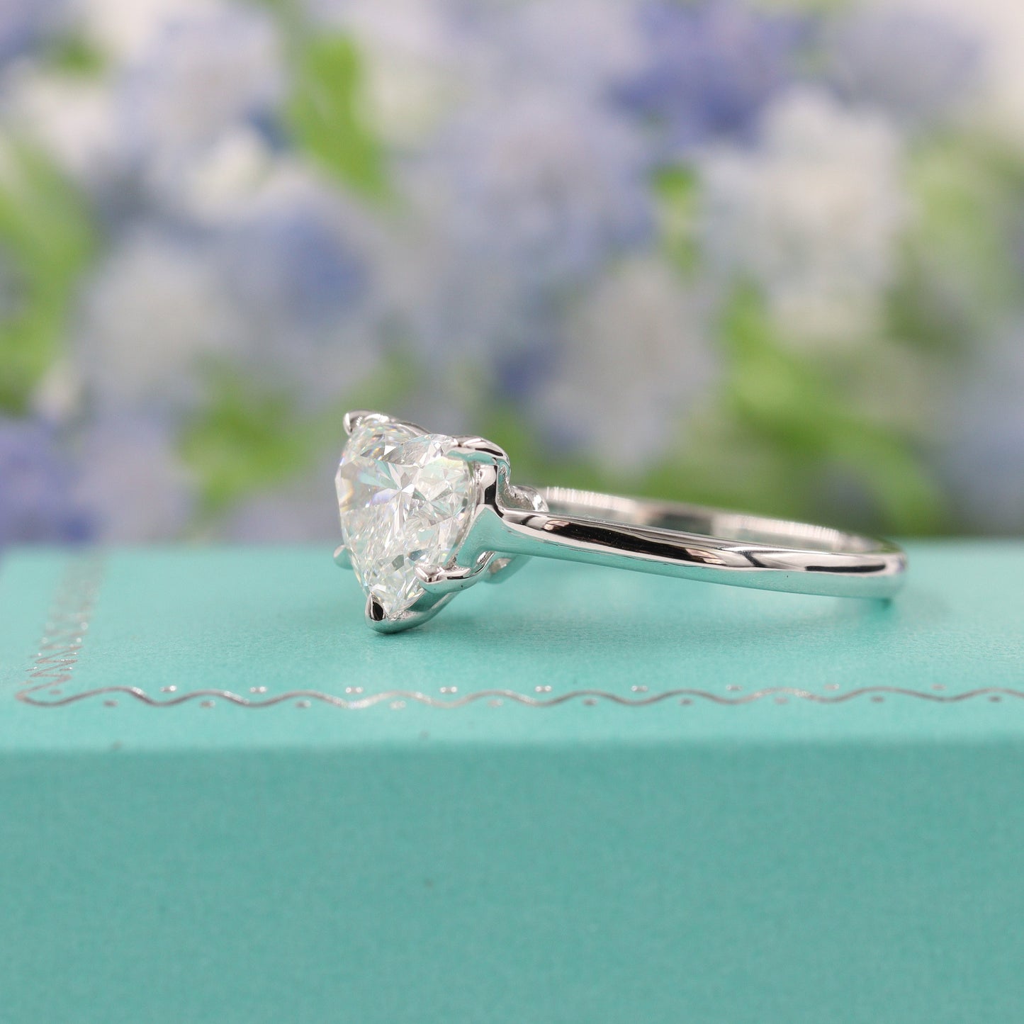 2ct Heart Diamond Solitaire Ring - Unique Diamond Engagement Ring -  Anniversary gift