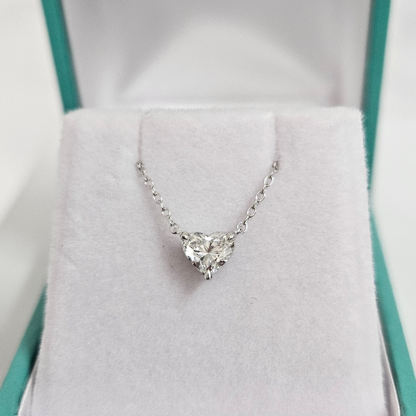 14K Gold 0.5ct,1ct Heart Diamond Solitaire Pendant - Anniversary gift