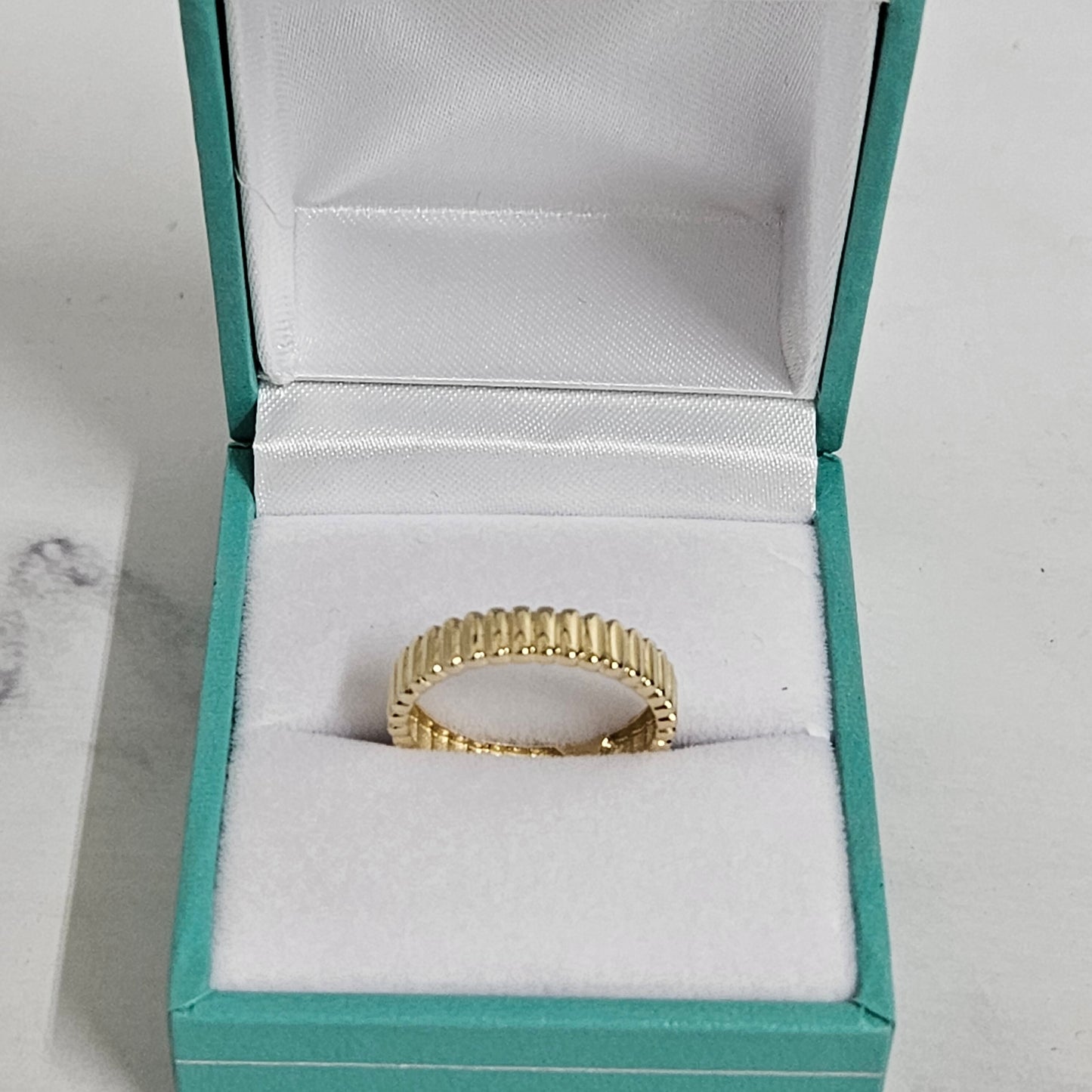 Handmade 14k Gold Band Ring: 4mm Flat Stacking Ring