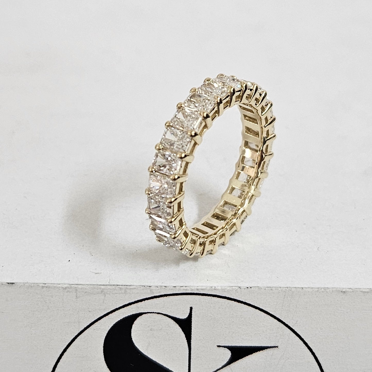 Radiant Cut Natural Diamond Eternity Band - 14K Gold Wedding Ring