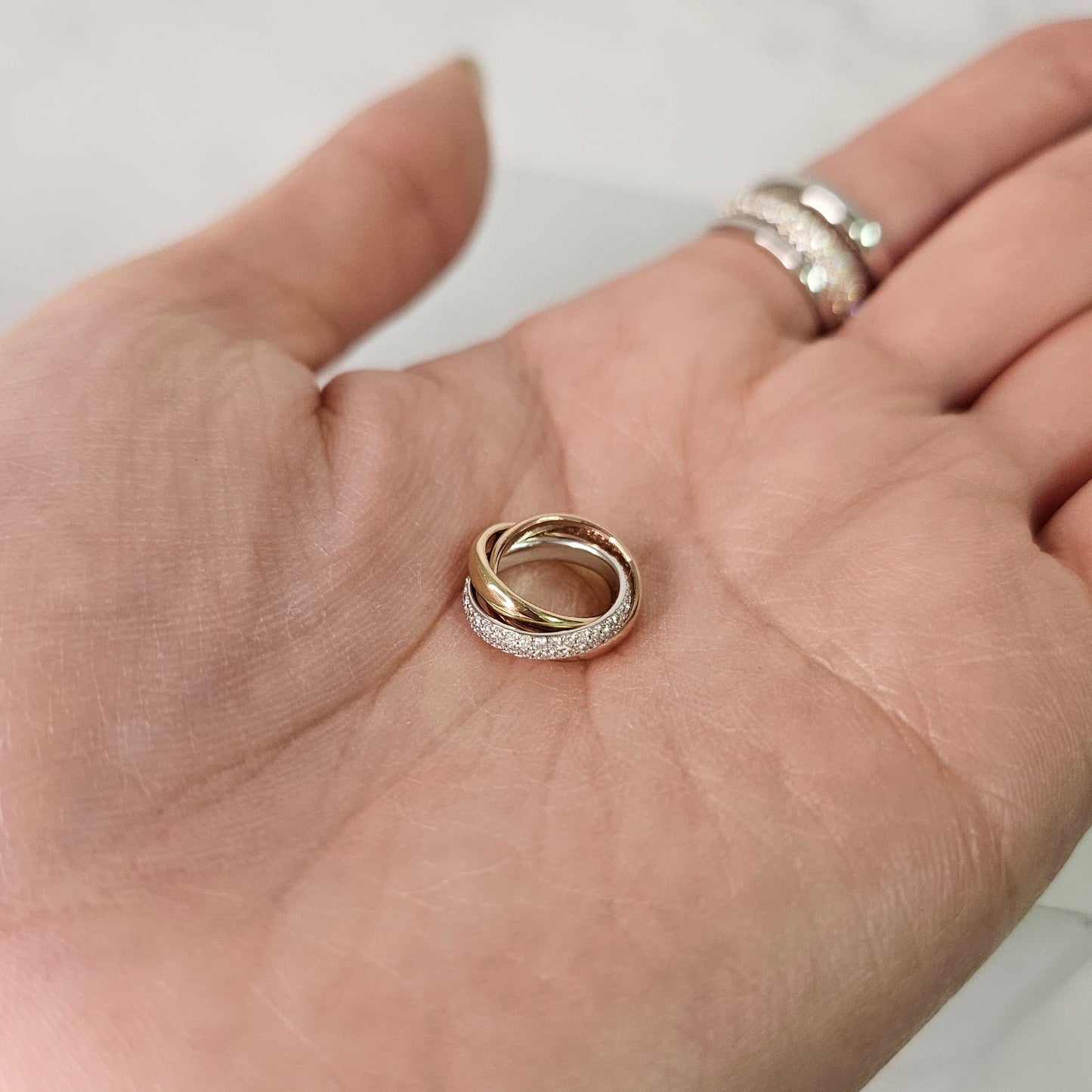 14K Gold Trinity Diamond Necklace: Handmade Circle Pendant