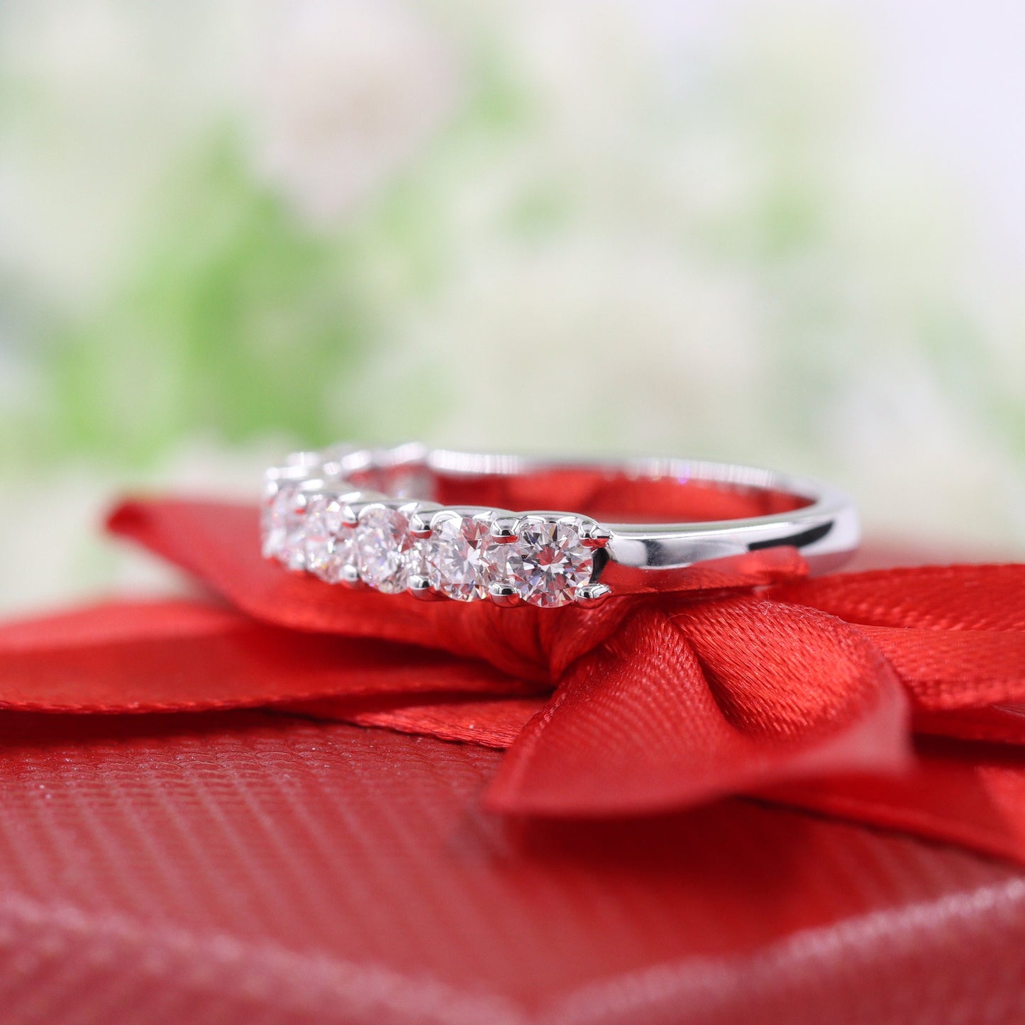 1ct Natural Diamond Eternity Band: 14K Gold Wedding Ring- Anniversary Gift