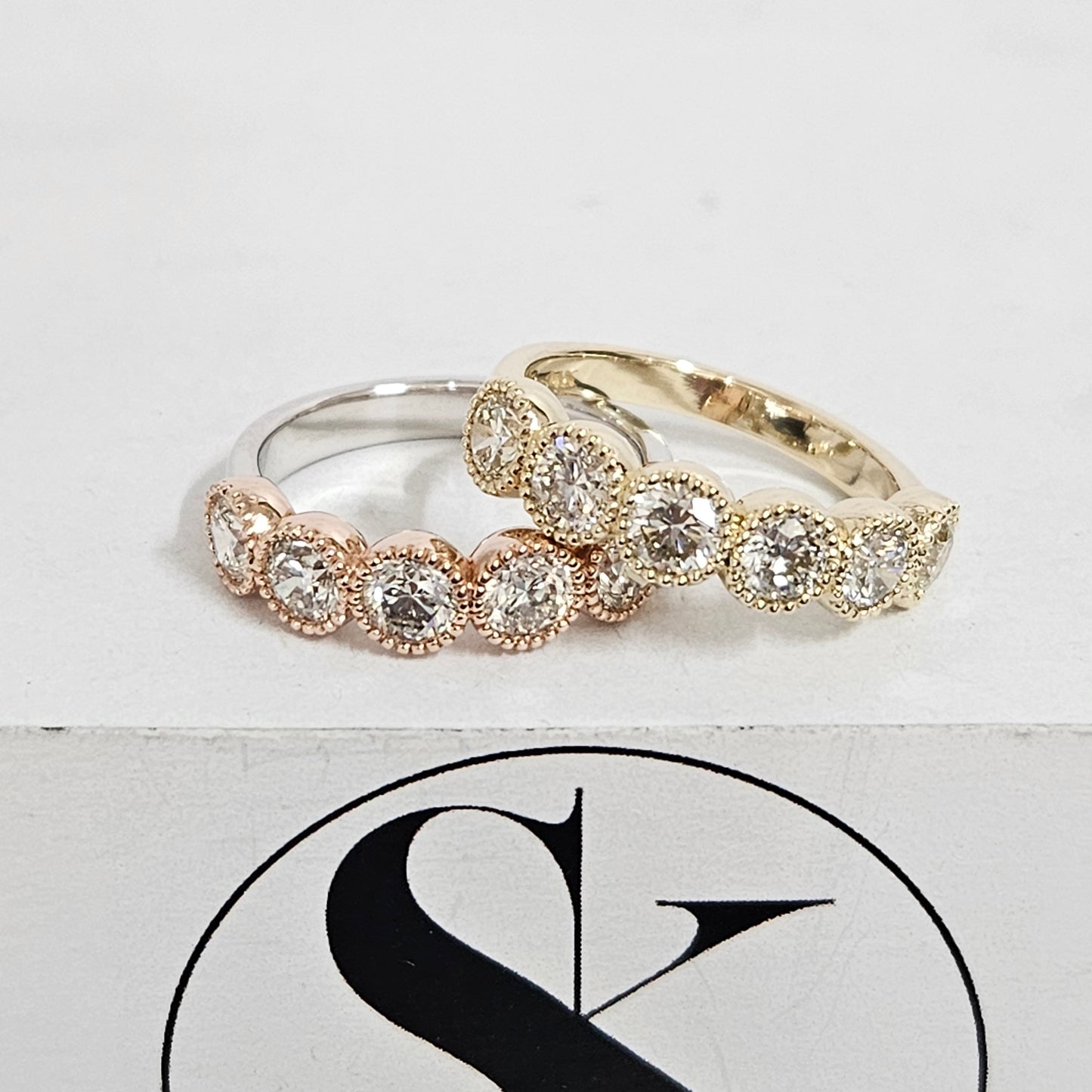 1.5ct Natural Diamond Half Eternity Band: 14K Gold Stackable Ring- Anniversary Gift