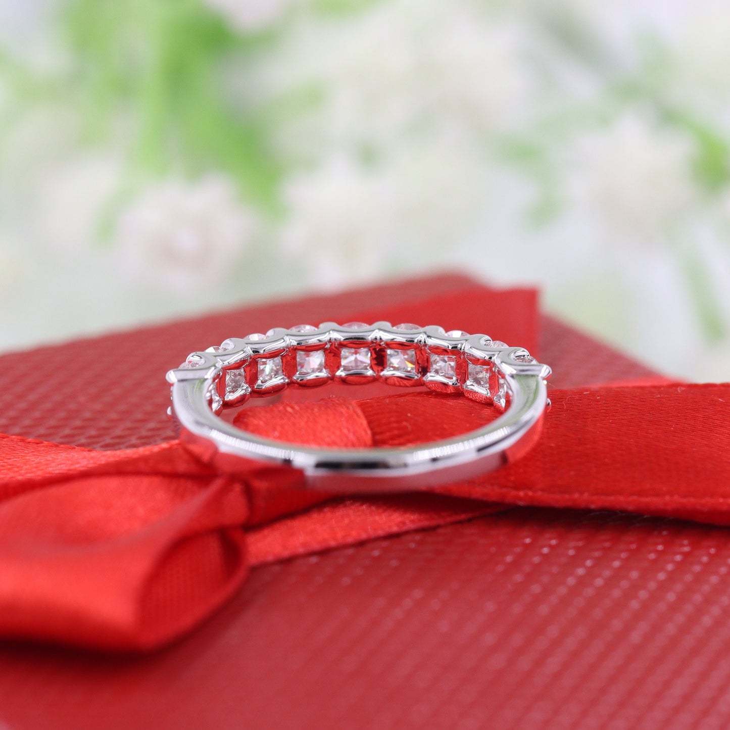 1ct Natural Diamond Eternity Band: 14K Gold Wedding Ring- Anniversary Gift
