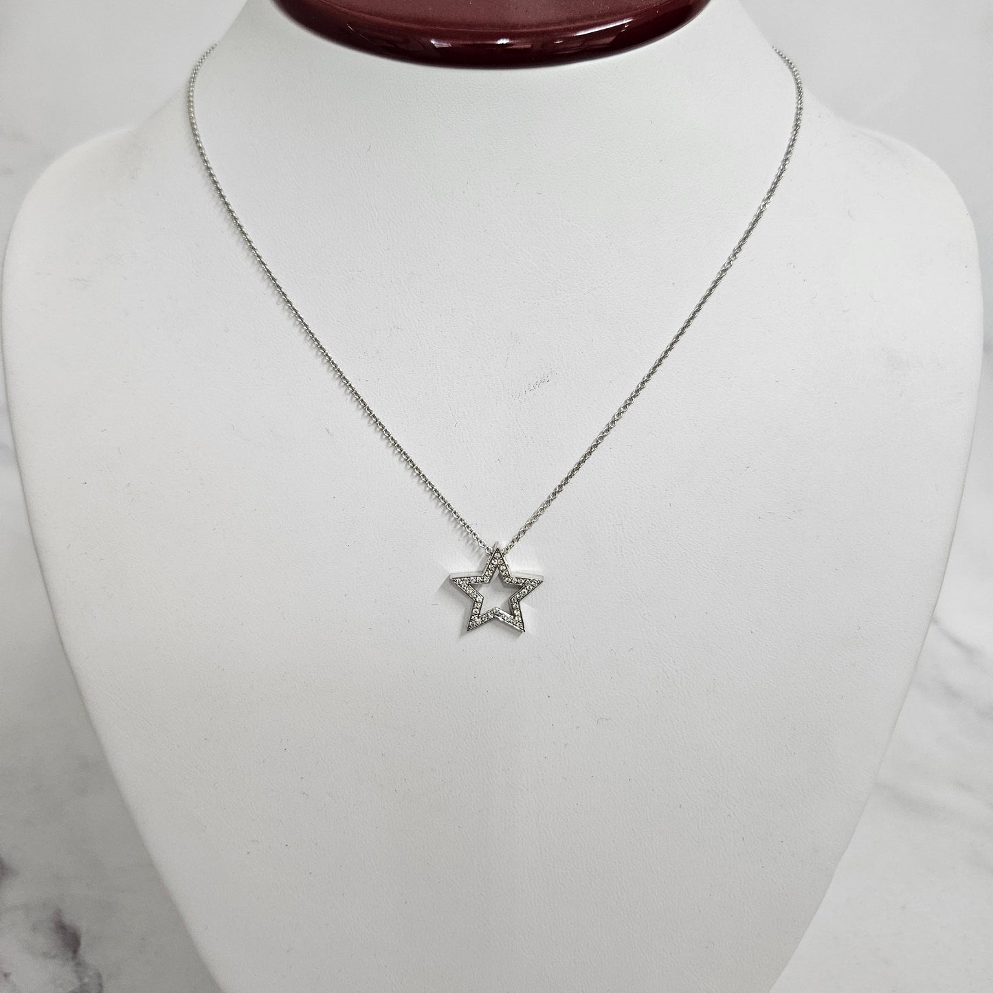 14K Gold Star Pendant Necklace: Natural Diamond, Handmade