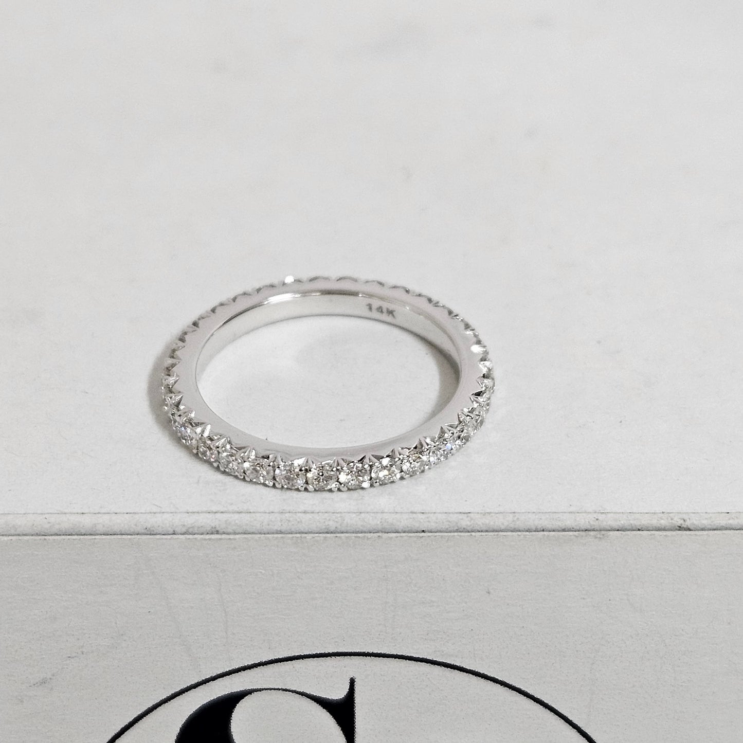 French Pave Natural Diamond Full Eternity Band - Handmade 14K Gold Wedding Ring -French Pave 2.0mm Width Ring - Anniversary gift