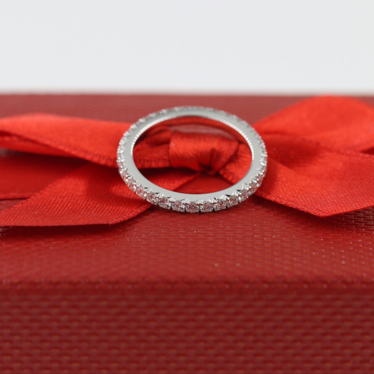 French Pave Natural Diamond Full Eternity Band - Handmade 14K Gold Wedding Ring -French Pave 2.0mm Width Ring - Anniversary gift