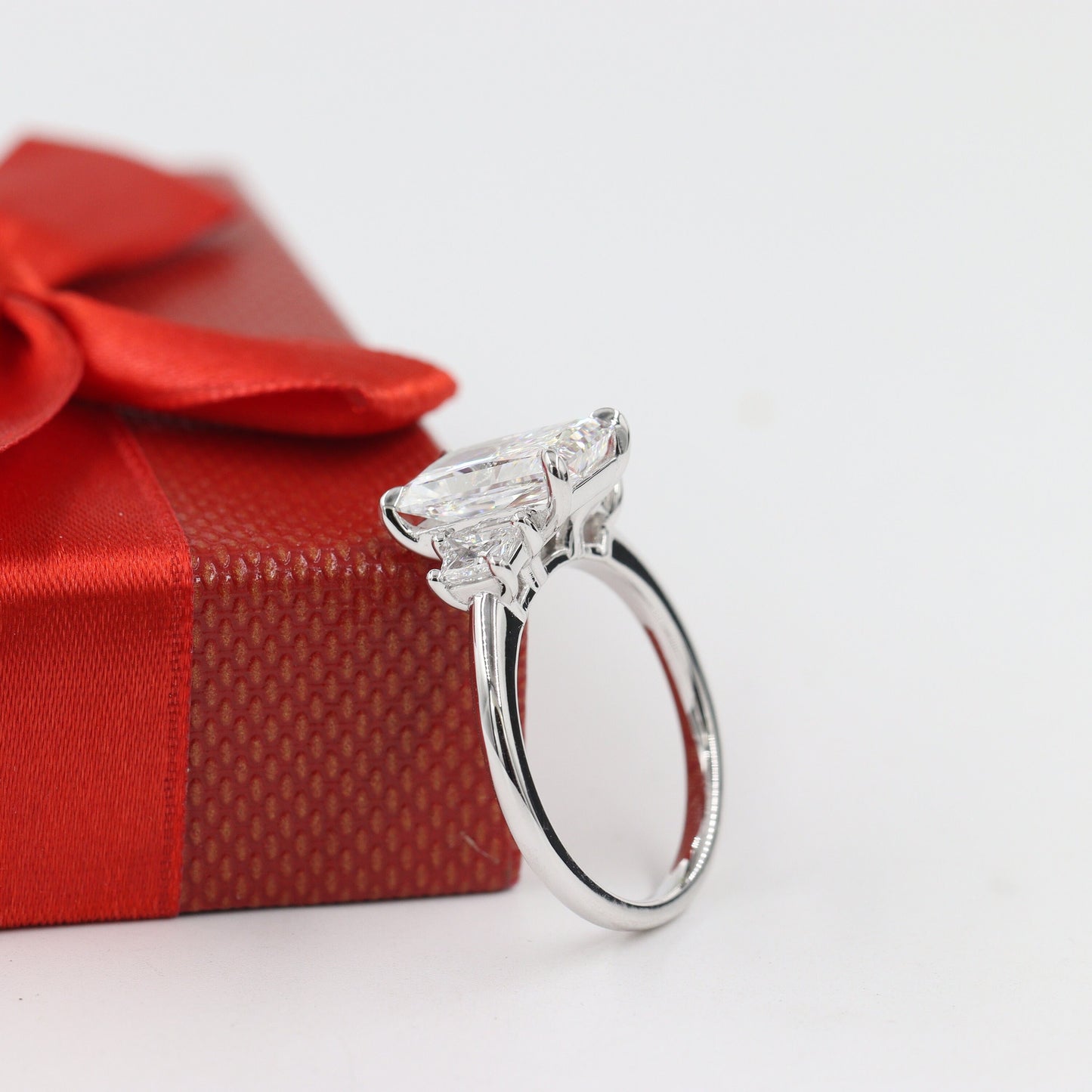 Radiant Cut Stackable Diamond Ring / Center 5ct IGI Certified Lab Diamond Engagement Ring / Total 6ct  Diamond Ring / Anniversary gift