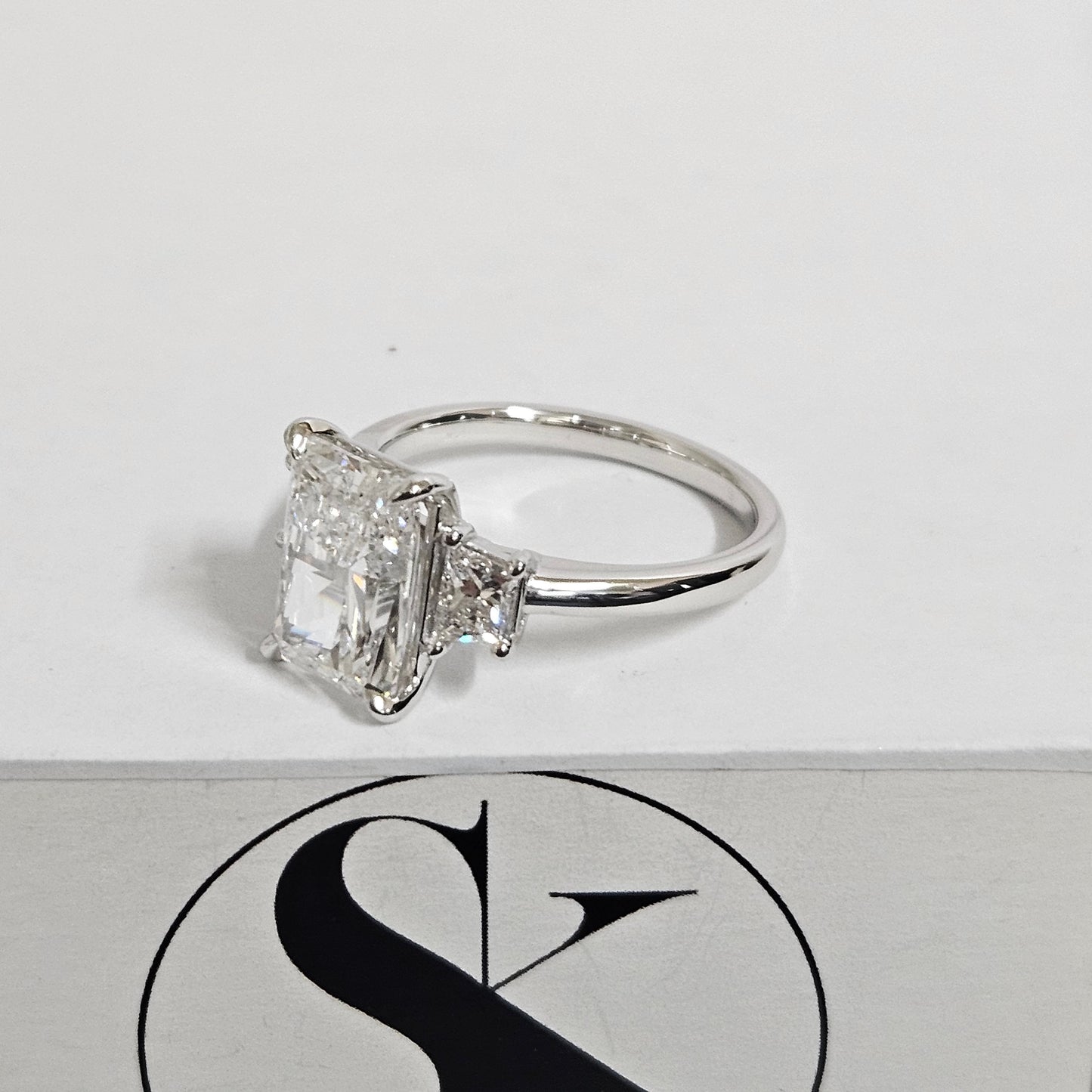 Radiant Cut Stackable Diamond Ring / Center 5ct IGI Certified Lab Diamond Engagement Ring / Total 6ct  Diamond Ring / Anniversary gift