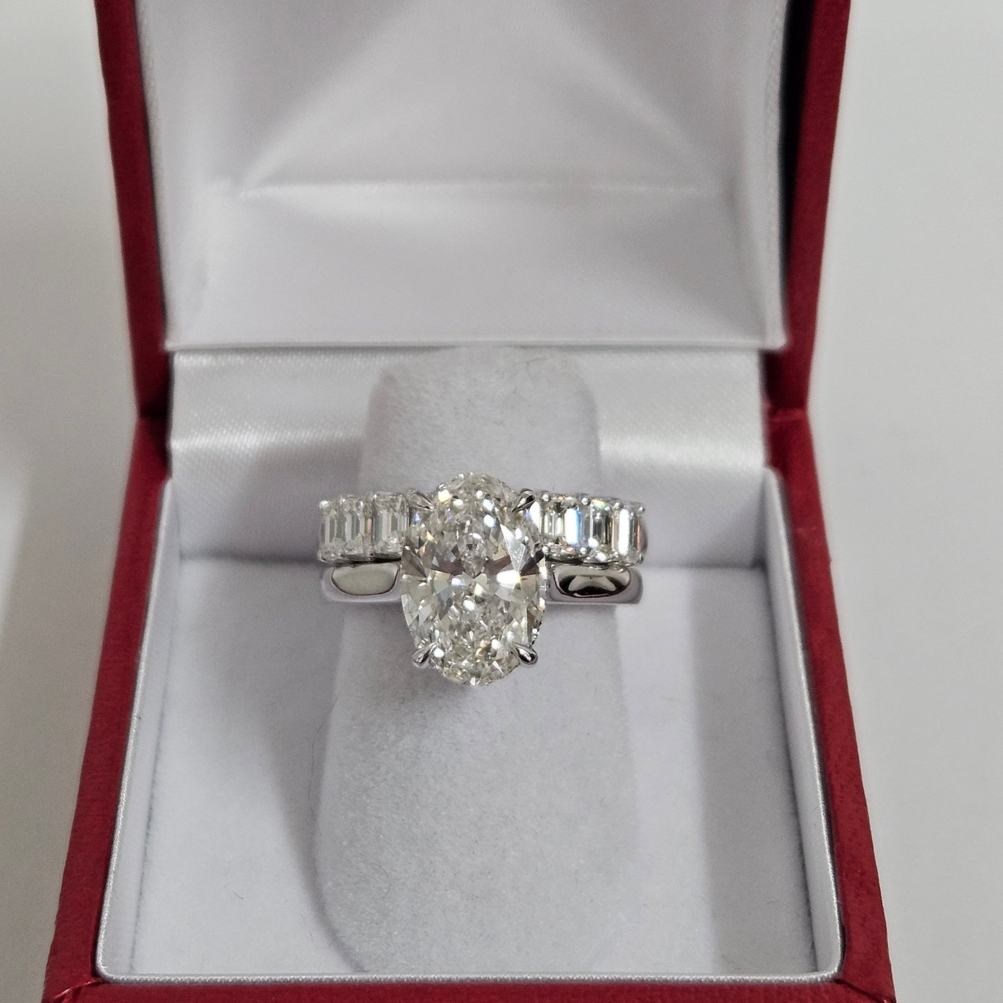 3ct Oval Diamond Engagement Ring: 14K Gold Hidden Halo Diamond Ring  - Anniversary gift