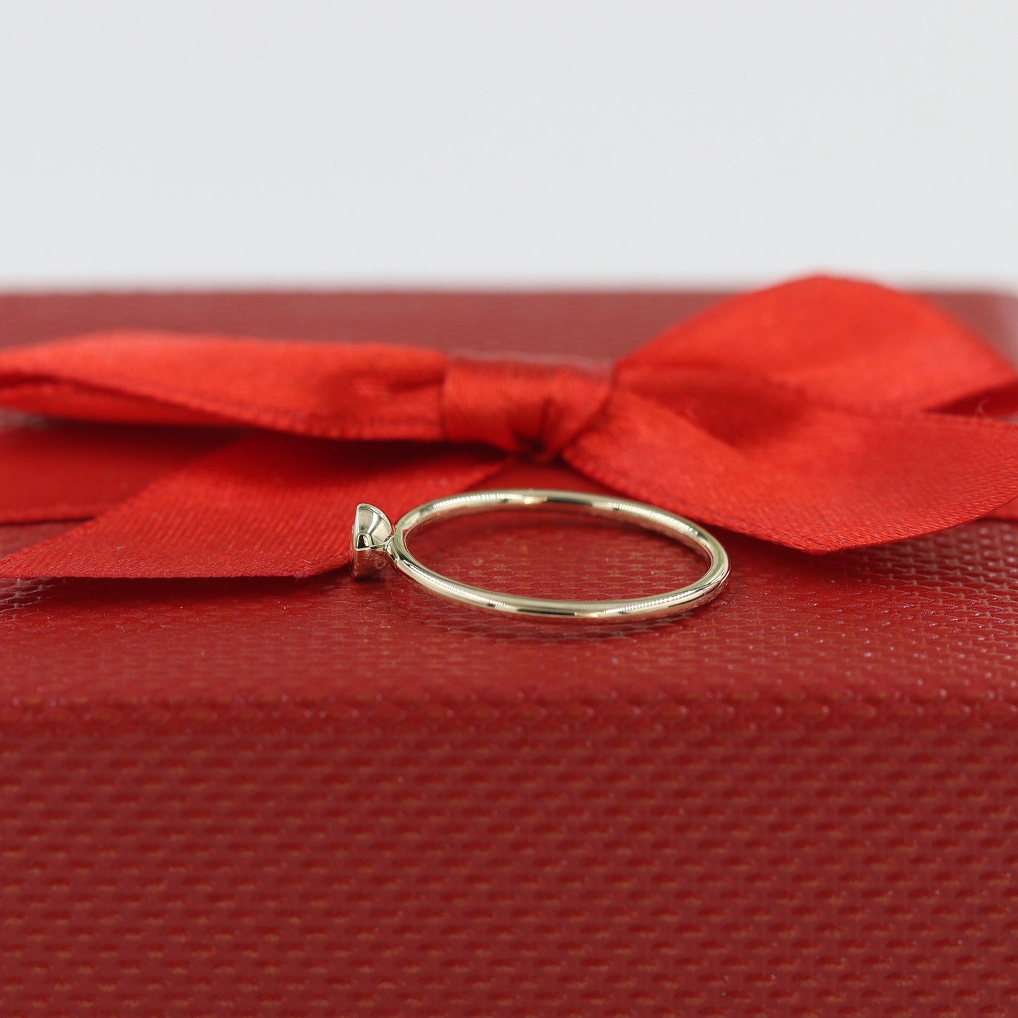 Round.03ct~ .10ct Natural Diamond Bezel Ring  /Stack Diamond Ring / Single Diamond  Ring/ Round Bezel Dainty Ring /  Anniversary Gift