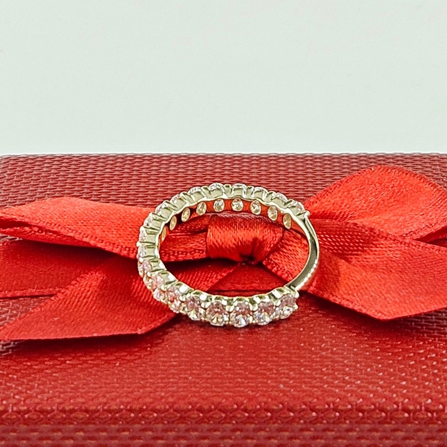 1.9ct Oval Natural Diamond Eternity Band: 14K Gold Anniversary Ring