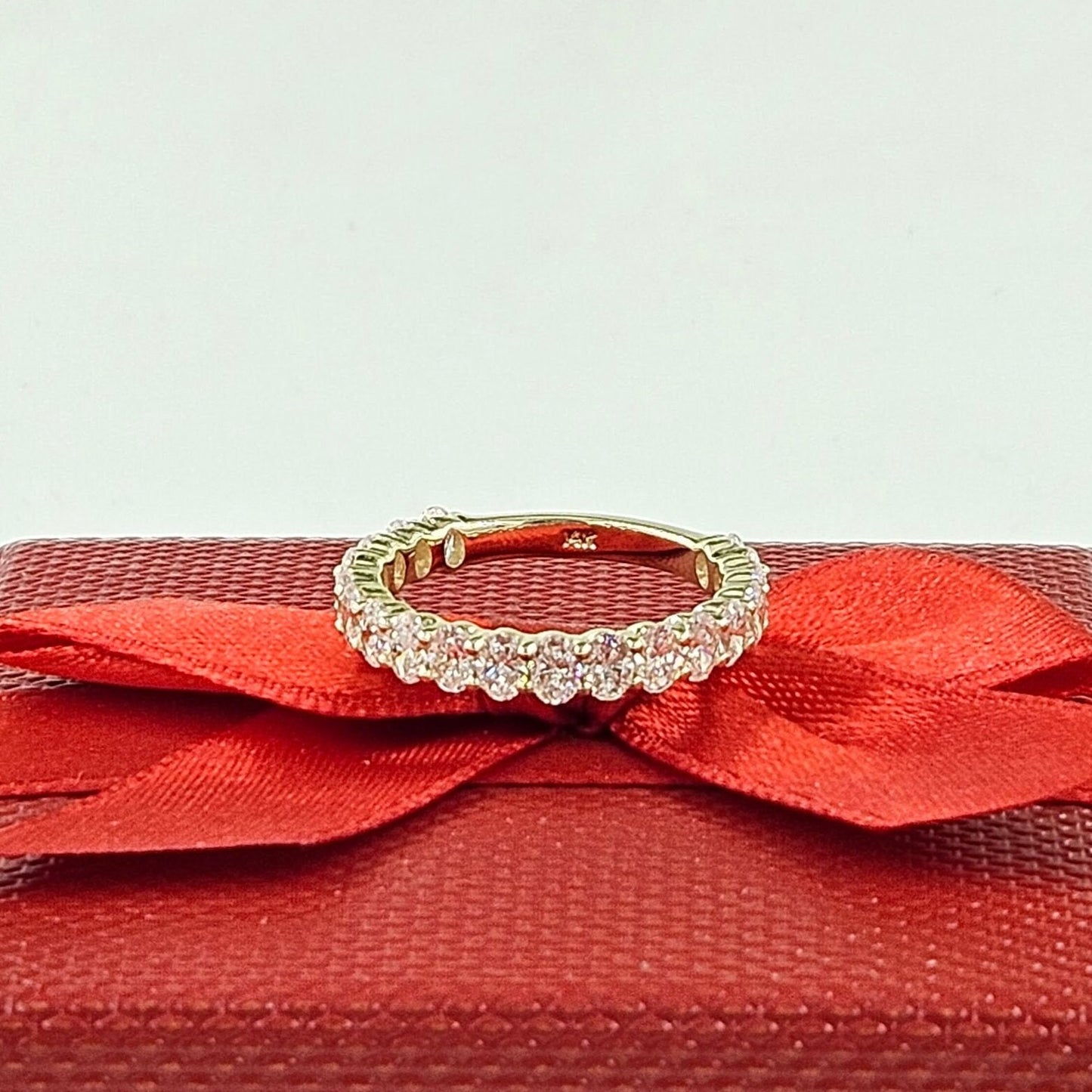 1.9ct Oval Natural Diamond Eternity Band: 14K Gold Anniversary Ring