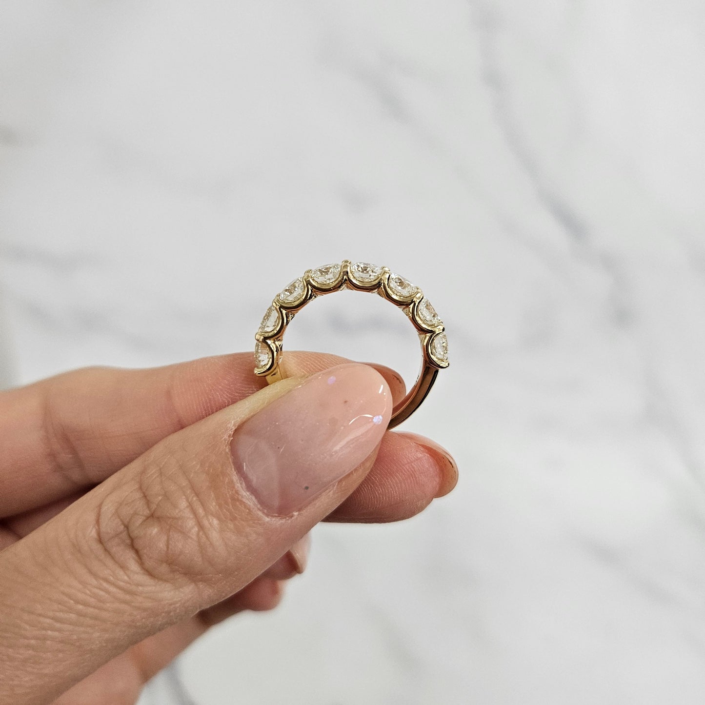 Round Diamond Eternity Band: 14K Gold Stackable Diamond Ring