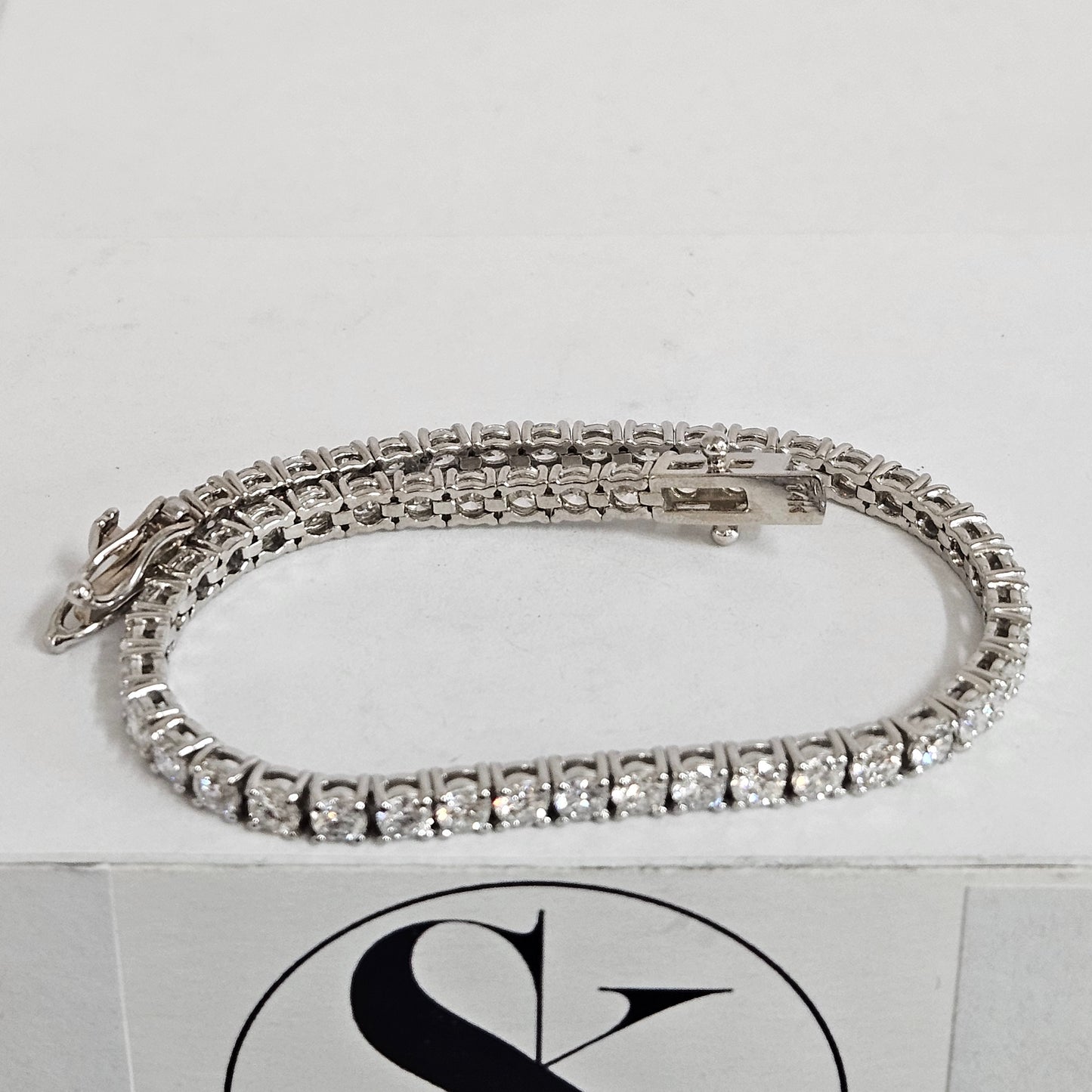 5ct Round Diamond Tennis Bracelet: 14K Gold Round Diamond Bracelet - Anniversary gift