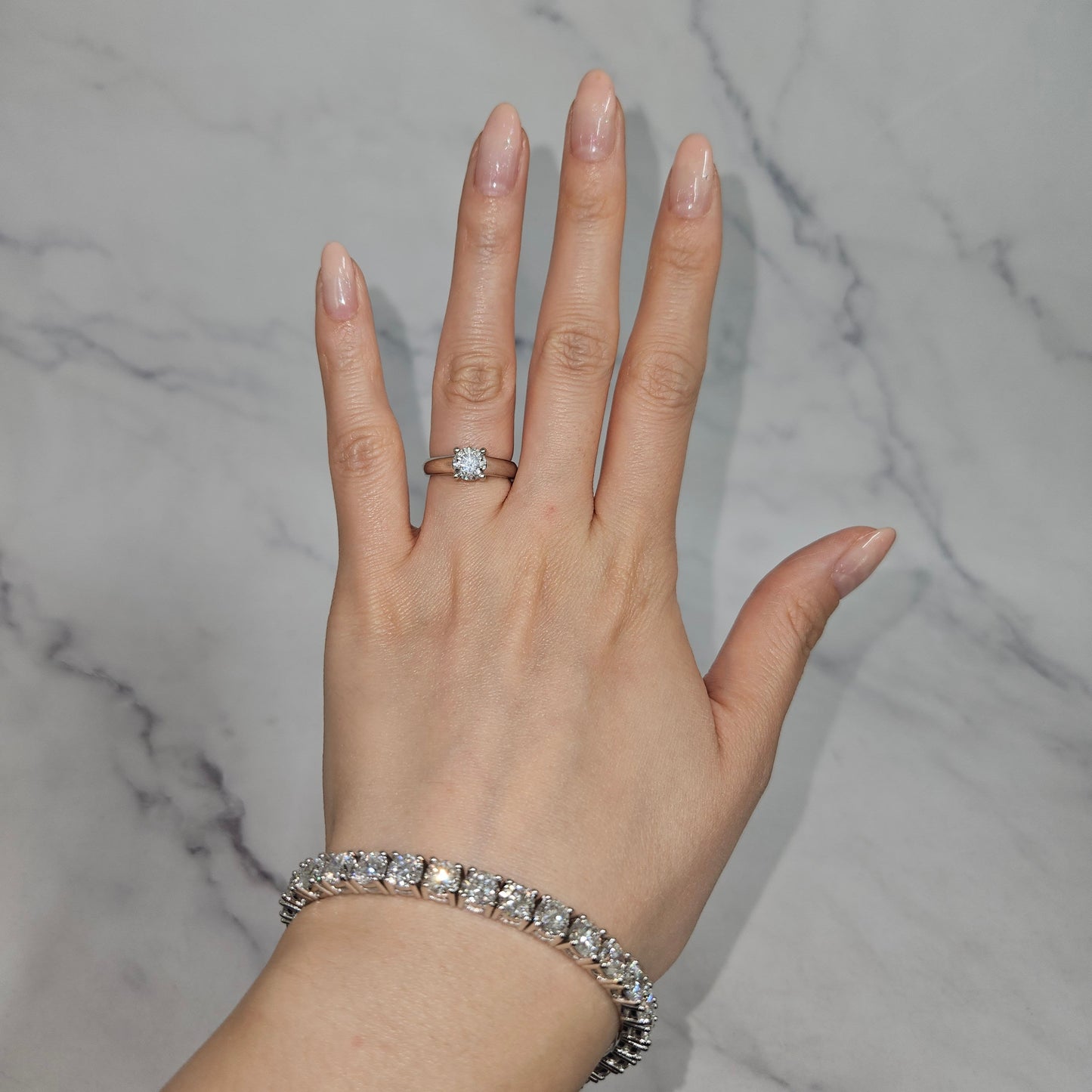 20ct Round Diamond Tennis Bracelet: 14K Gold Diamond Bracelet - Anniversary gift
