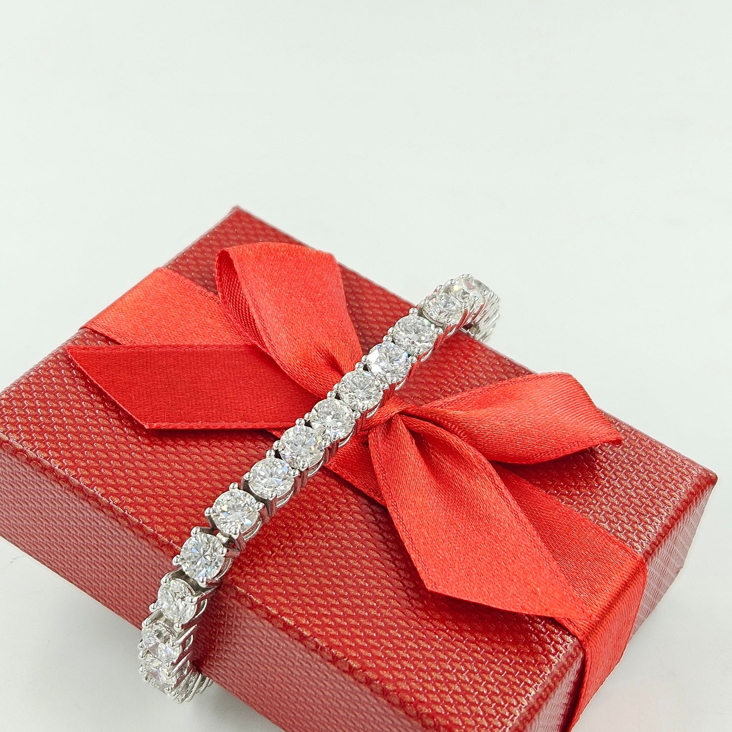 20ct Round Diamond Tennis Bracelet: 14K Gold Diamond Bracelet - Anniversary gift