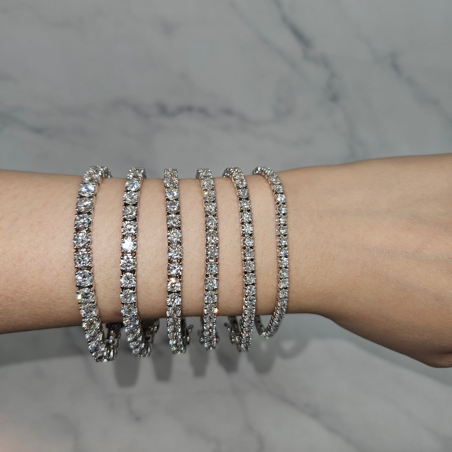 17ct Round Diamond Tennis Bracelet: 14K Gold Diamond Bracelet - Anniversary gift