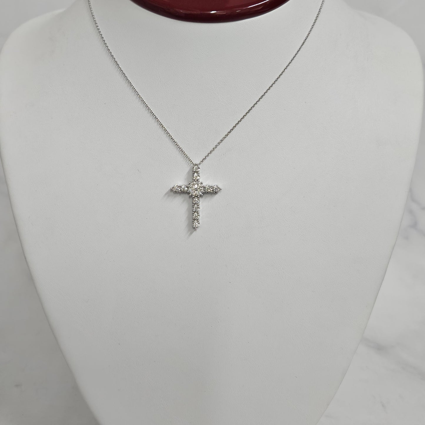 Dainty 0.5ct Natural Diamond Cross Pendant Necklace: 14K Gold Religious Jewelry - Anniversary gift