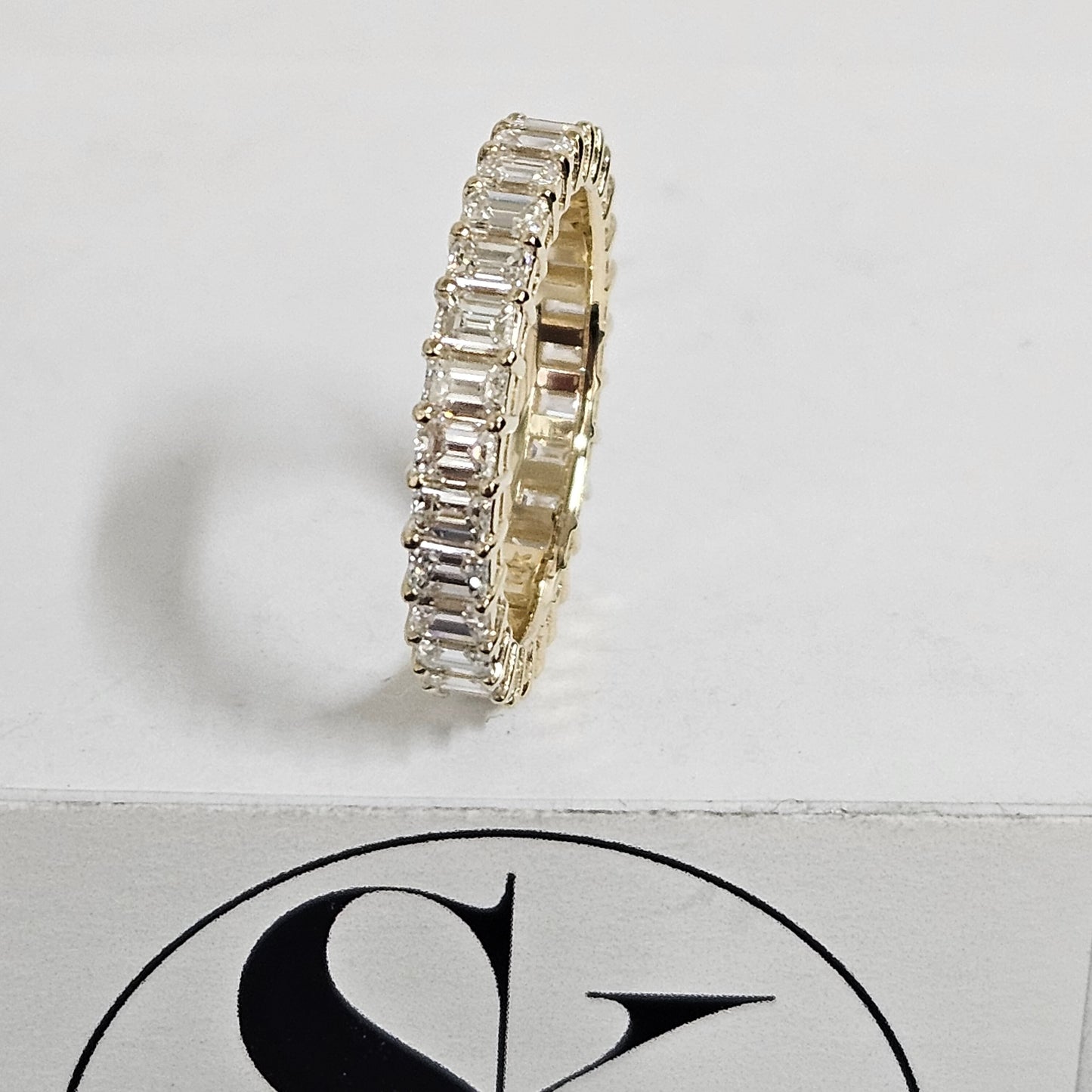 2.8ct Emerald Cut Natural Diamond Full Eternity 14K Gold Wedding Band- Anniversary Gift