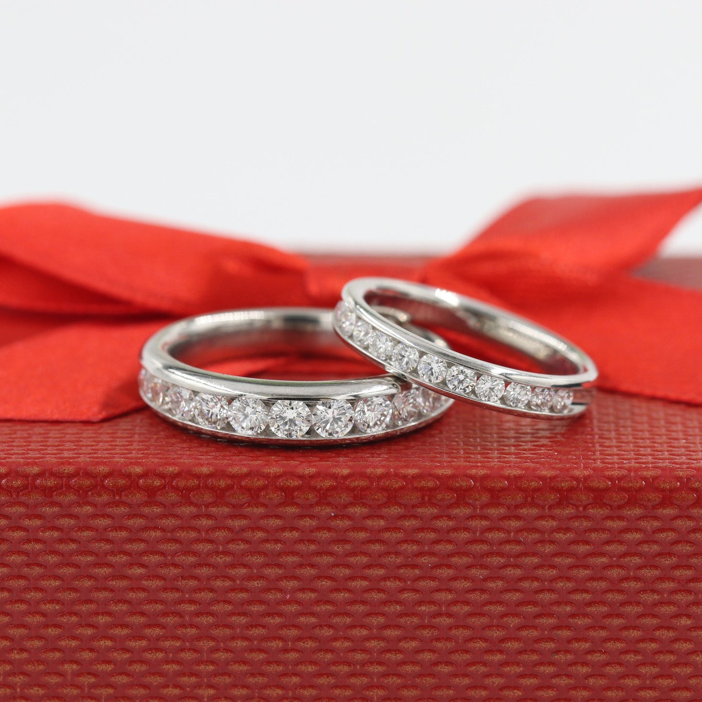 Channel Set 1ct Natural Diamond Wedding Band: Platinum Anniversary Ring