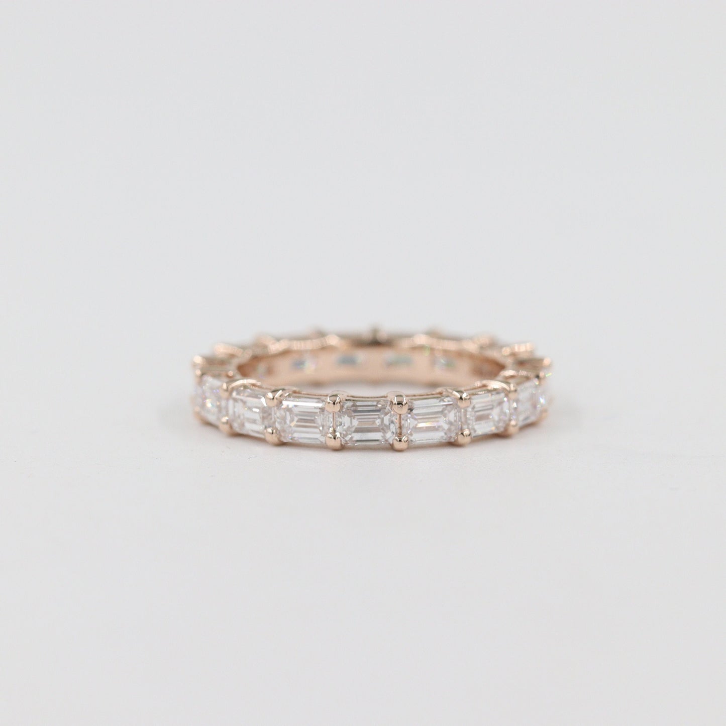 Emerald Cut Diamond Full Eternity Ring - 14K Gold Diamond Wedding Band