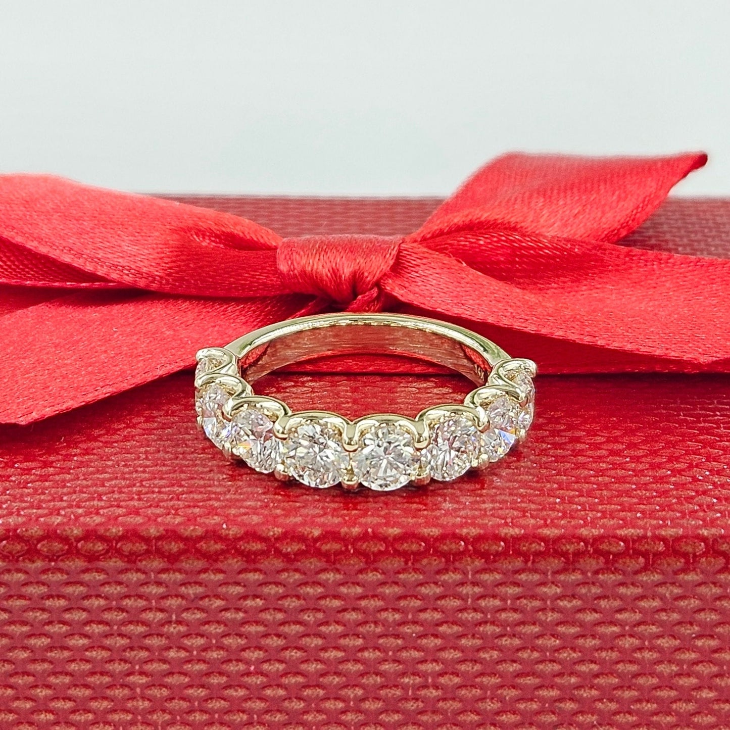Round Diamond Eternity Band: 14K Gold Stackable Diamond Ring