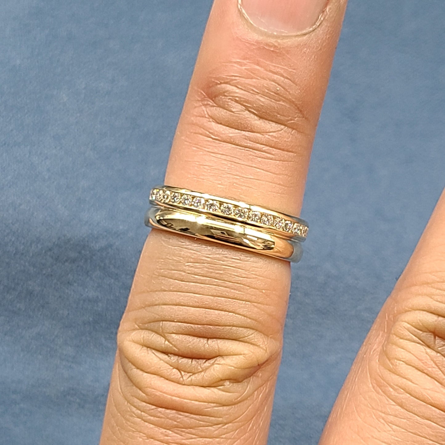 Round Diamond Wedding Band/14K gold Diamond Channel Set Diamond Ring/Width 5.4mm Full Eternity Dainty Diamond Wedding Ring /Anniversary gift