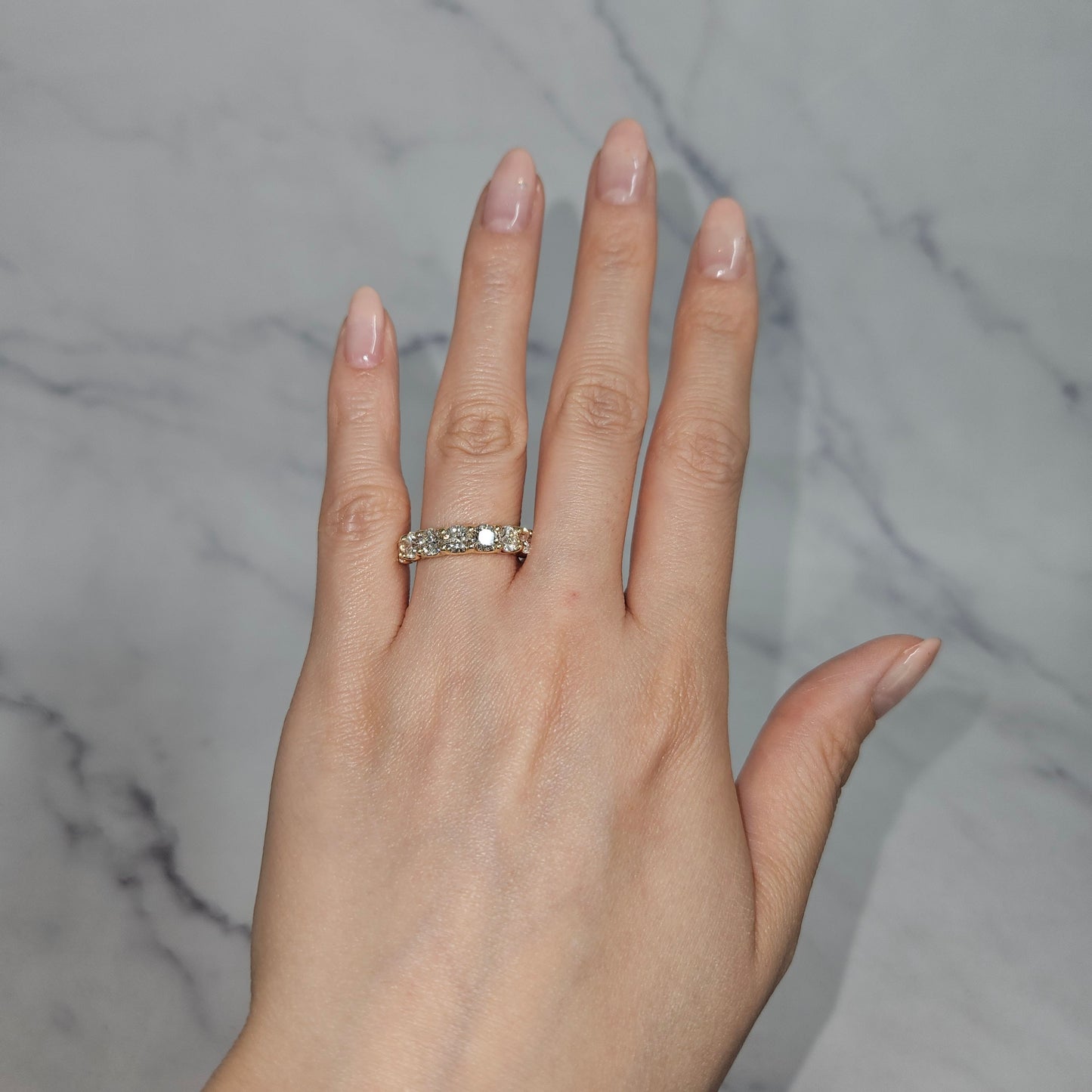 Round Diamond Eternity Band: 14K Gold Stackable Diamond Ring