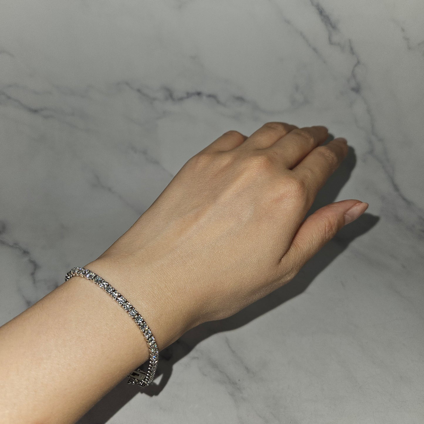 5ct Round Diamond Tennis Bracelet: 14K Gold Round Diamond Bracelet - Anniversary gift