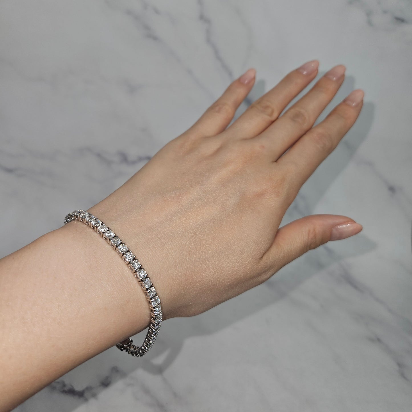 7ct Round Diamond Tennis Bracelet: 14K Gold Diamond Bracelet - Anniversary gift