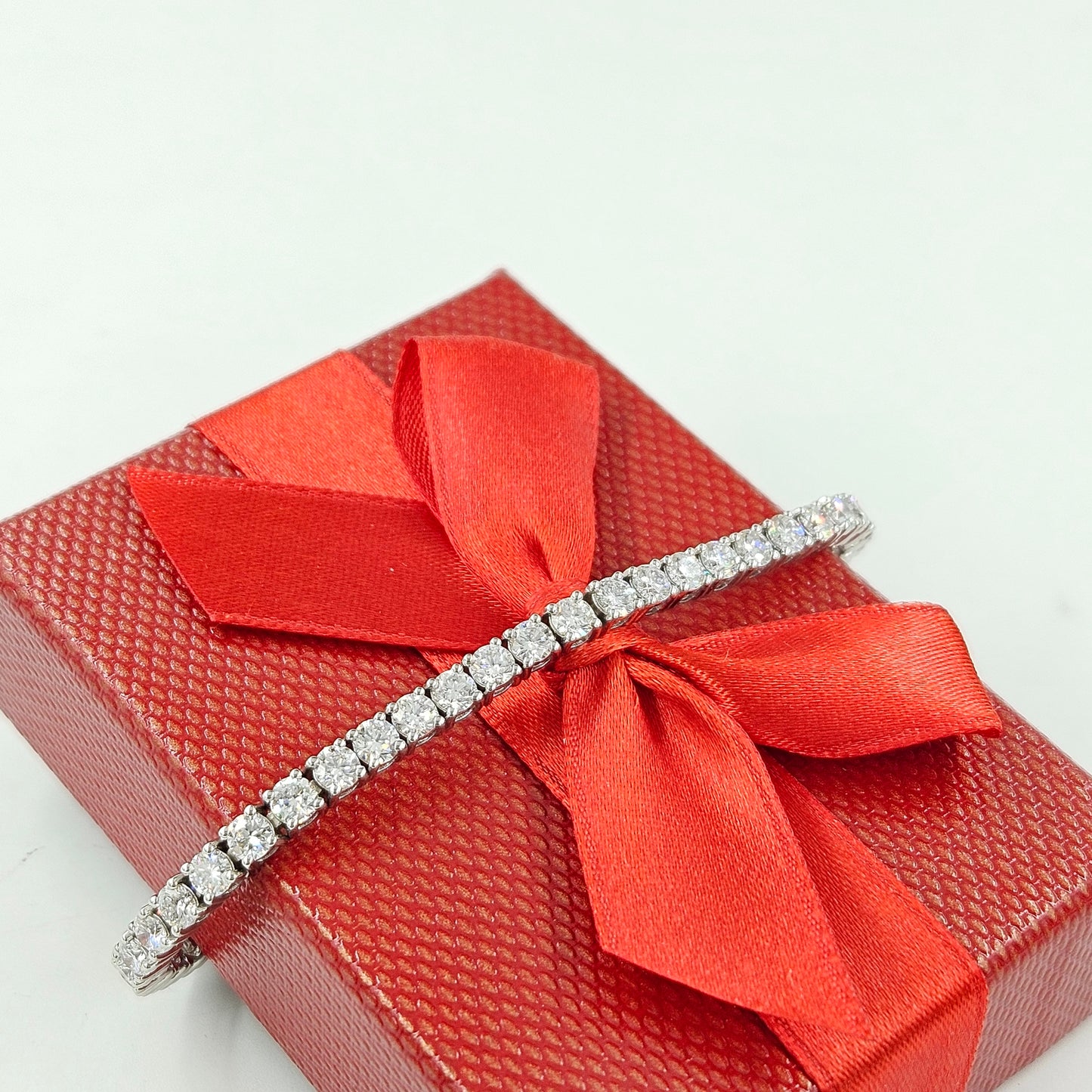 7ct Round Diamond Tennis Bracelet: 14K Gold Diamond Bracelet - Anniversary gift