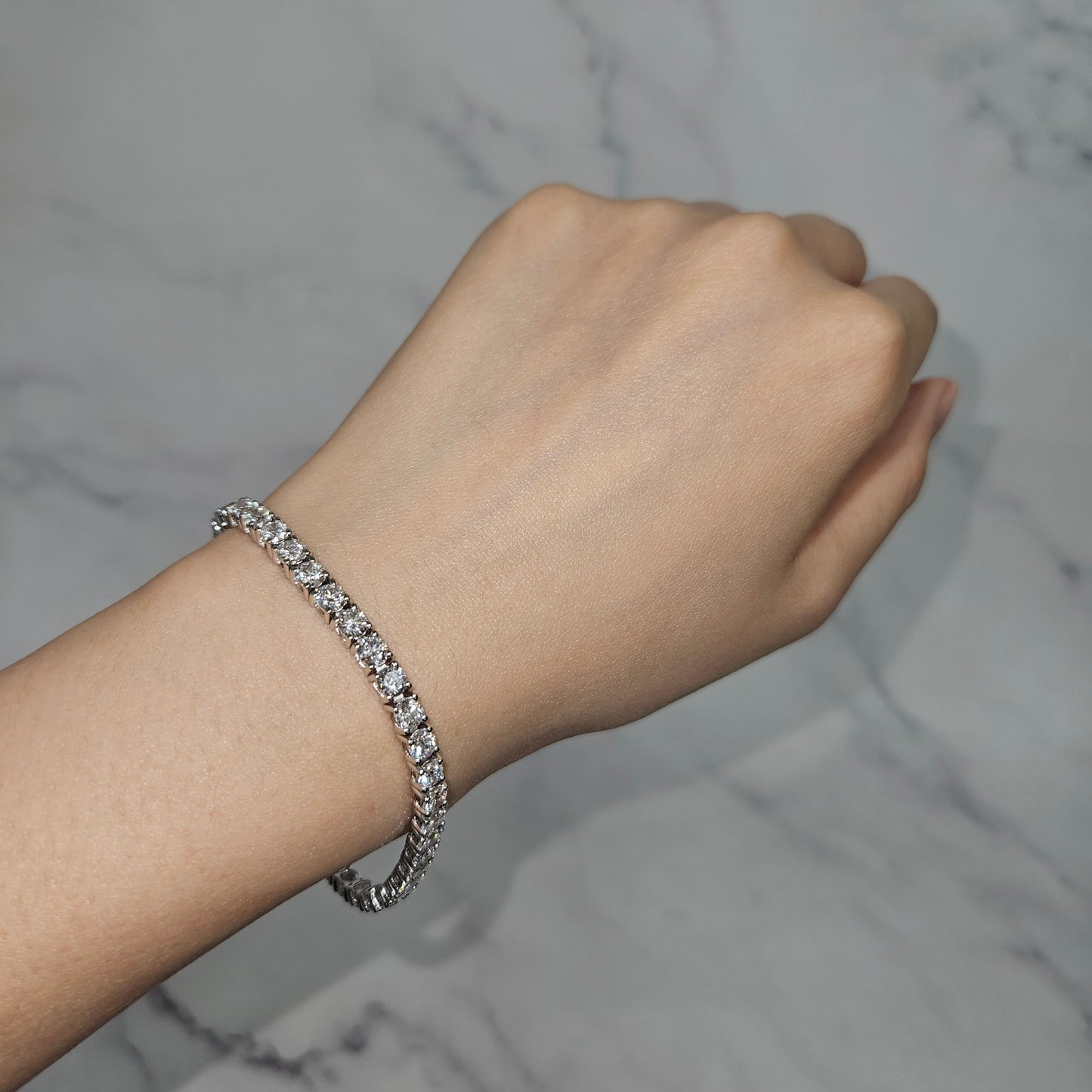 12ct Round Diamond Tennis Bracelet: 14K Gold Diamond Bracelet - Anniversary gift
