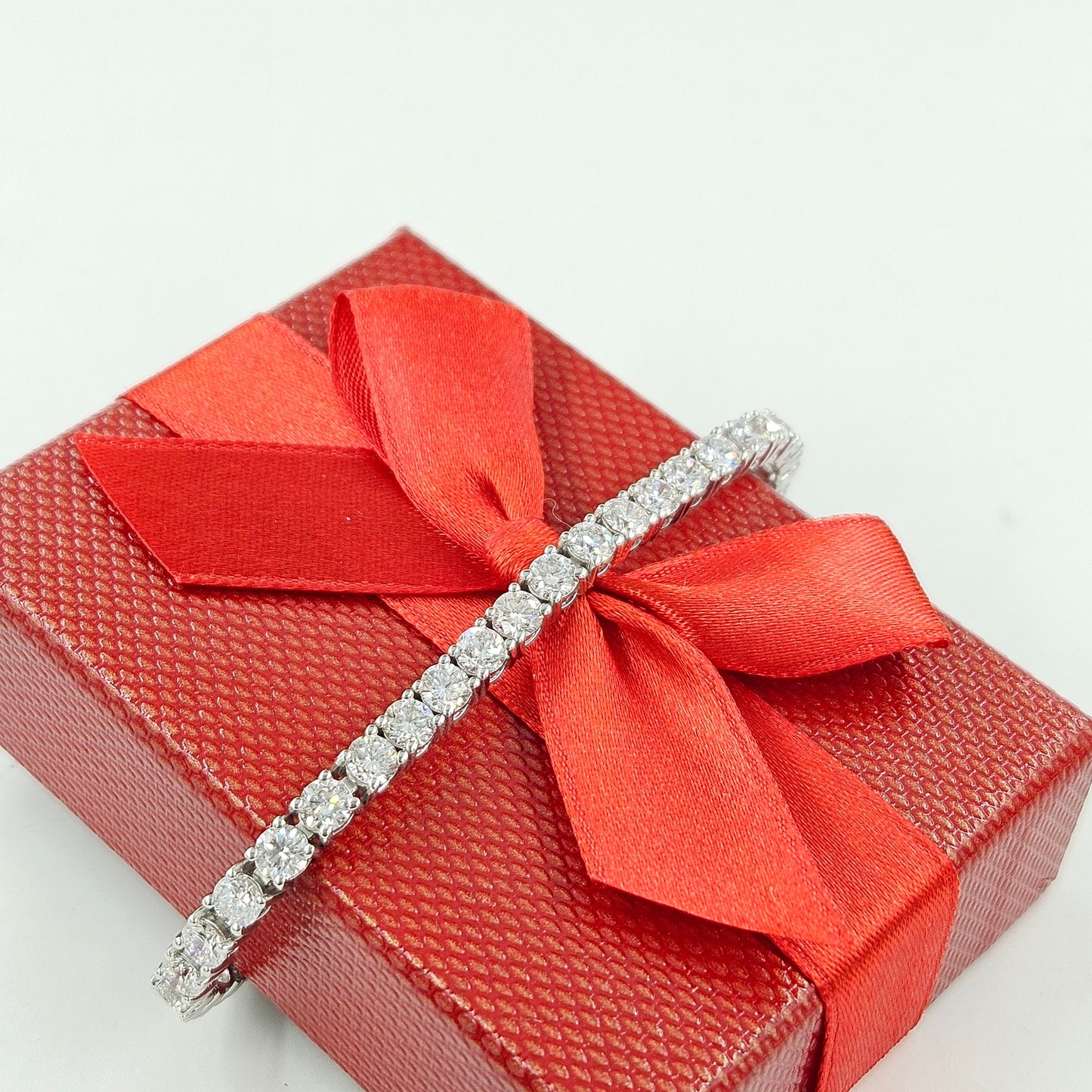 12ct Round Diamond Tennis Bracelet: 14K Gold Diamond Bracelet - Anniversary gift