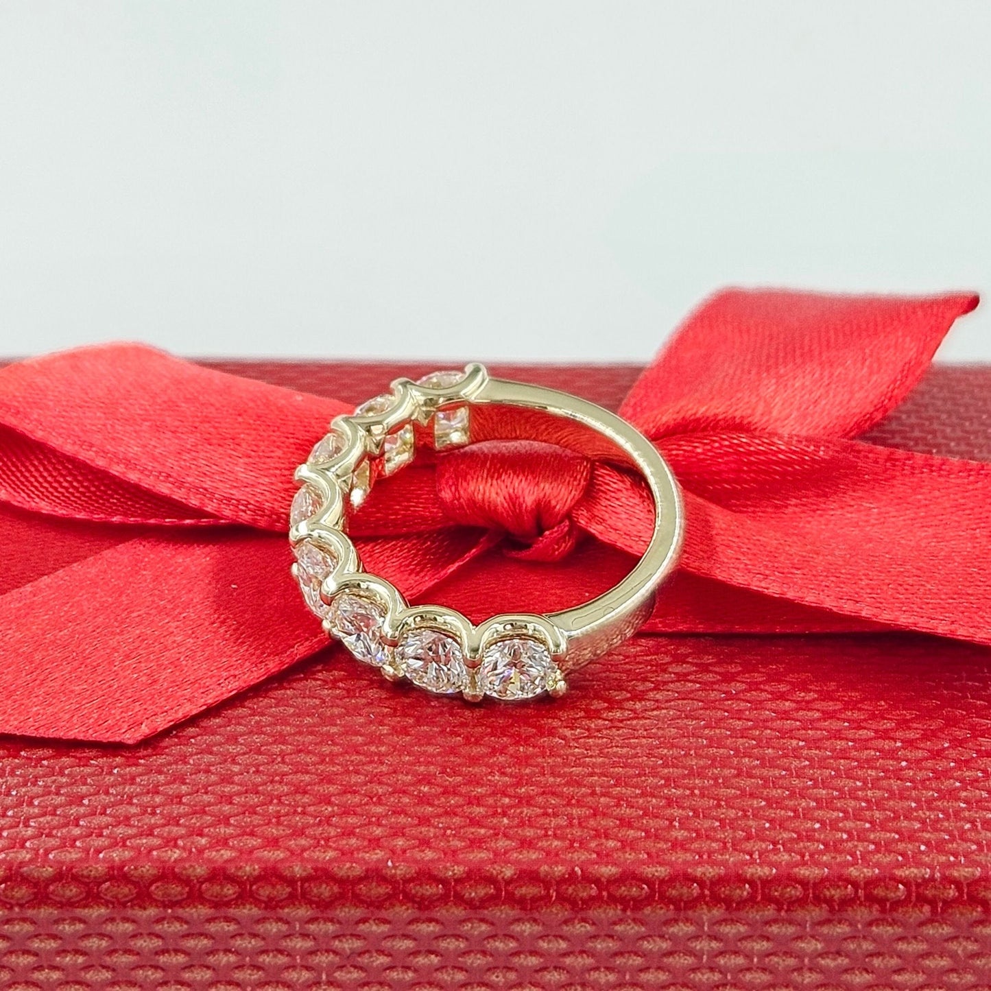 Round Diamond Eternity Band: 14K Gold Stackable Diamond Ring