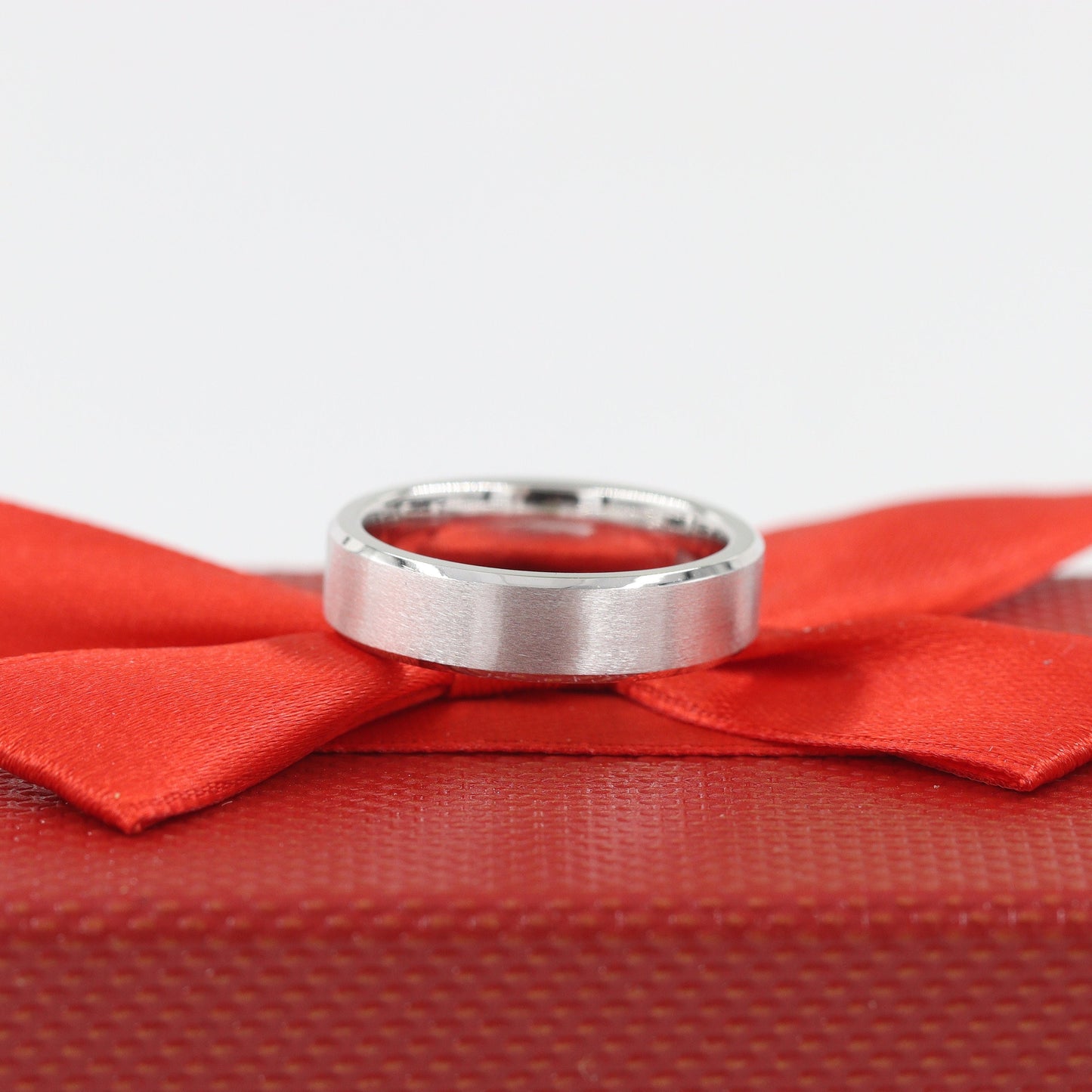 Handmade Platinum Wedding Band: Sand Blasted Men's 5.5mm Ring - Anniversary Gift