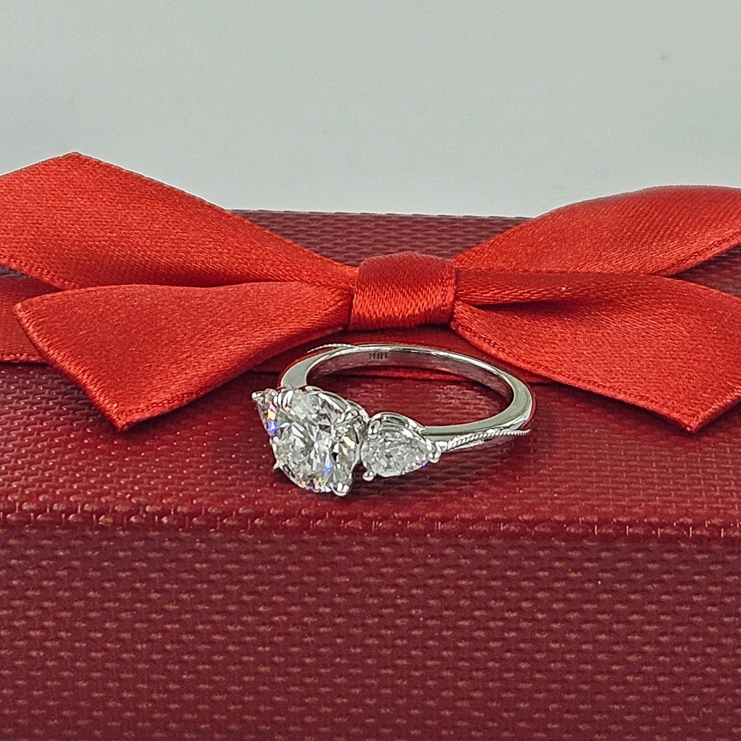 2.4ct Diamond Engagement Ring: 14k,18k Gold Stackable Diamond Ring- Anniversary gift