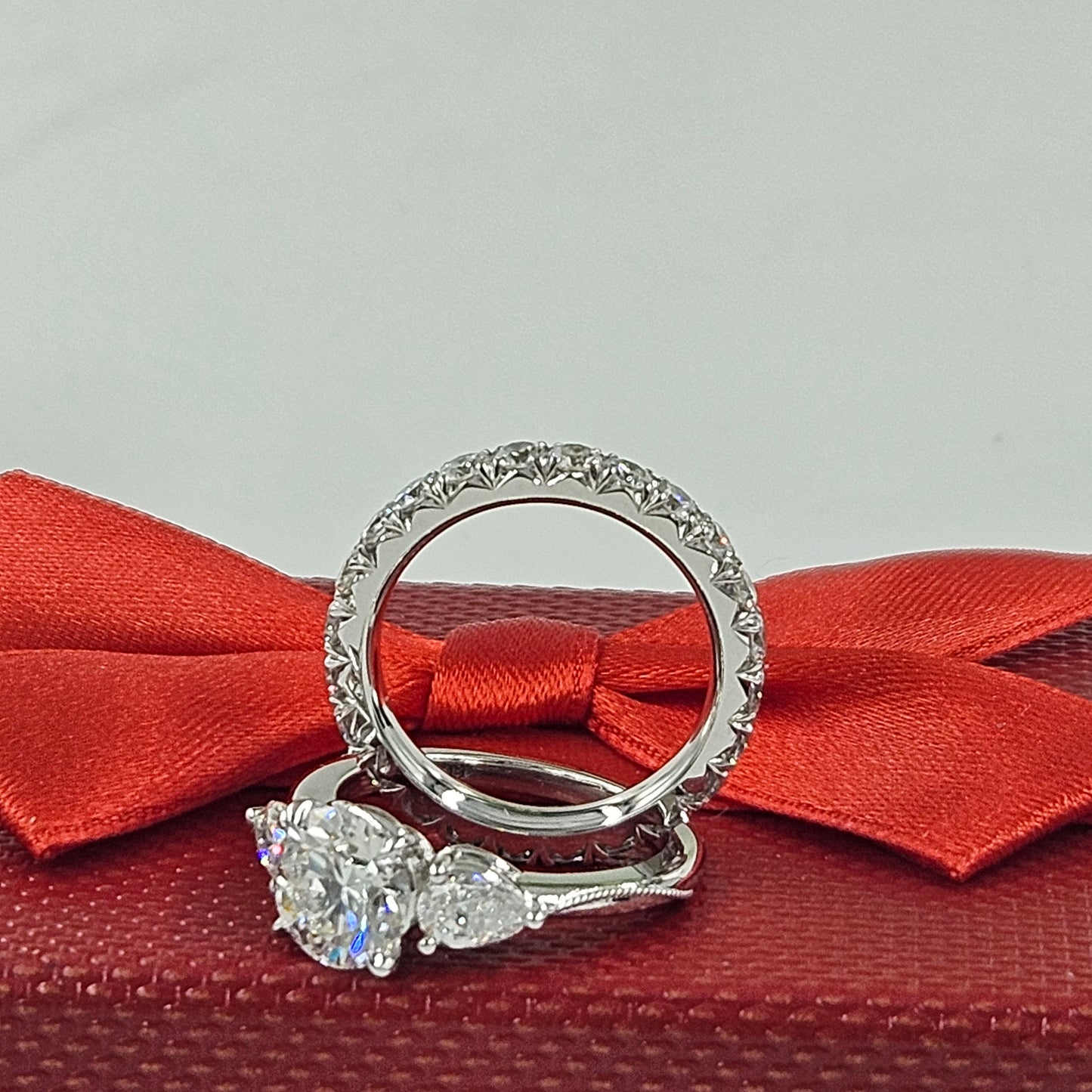 2.4ct Diamond Engagement Ring: 14k,18k Gold Stackable Diamond Ring- Anniversary gift