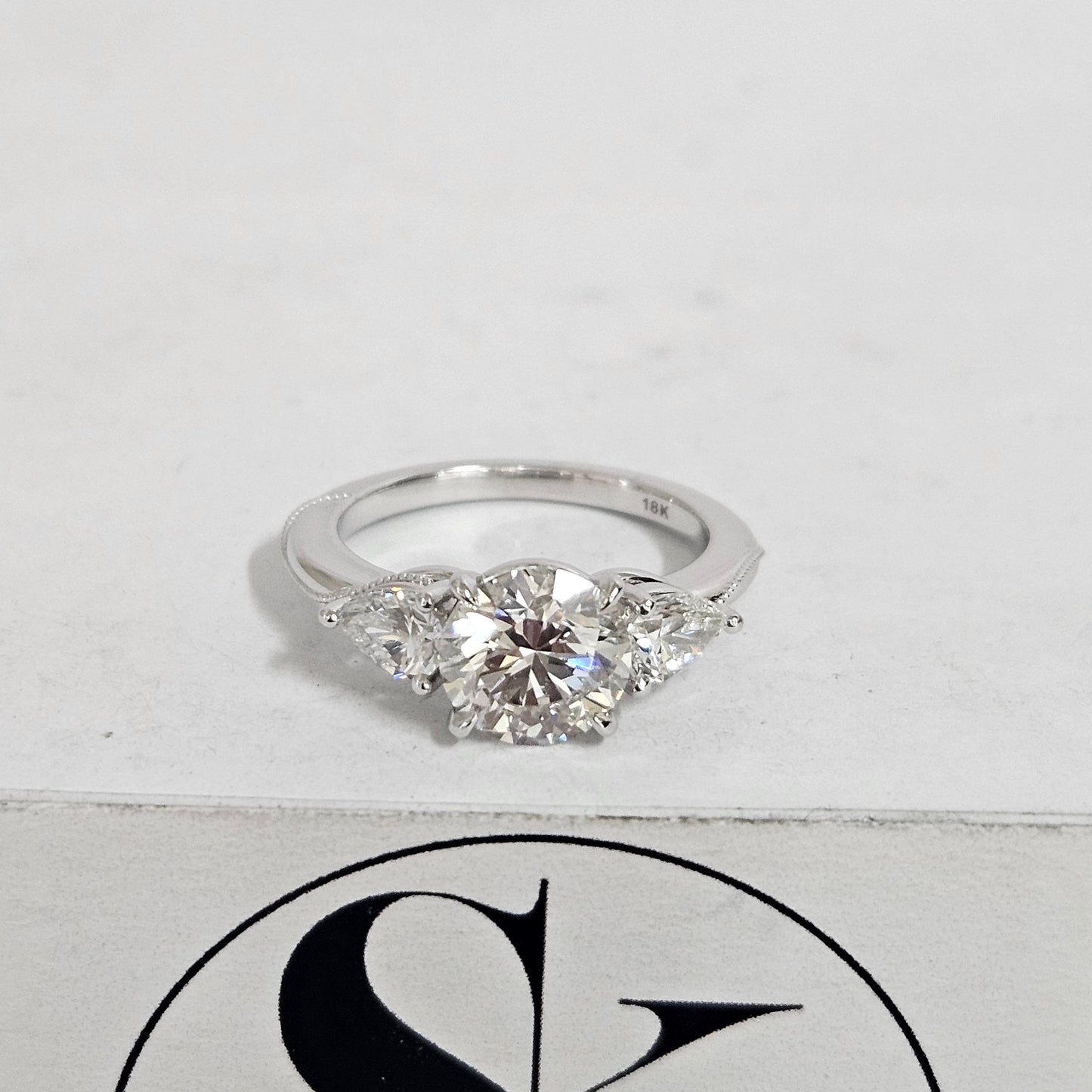2.4ct Diamond Engagement Ring: 14k,18k Gold Stackable Diamond Ring- Anniversary gift