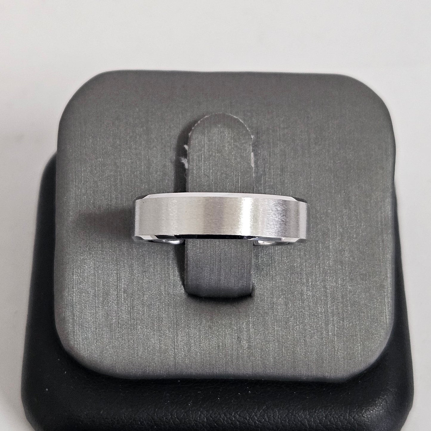 Handmade Platinum Wedding Band: Sand Blasted Men's 5.5mm Ring - Anniversary Gift