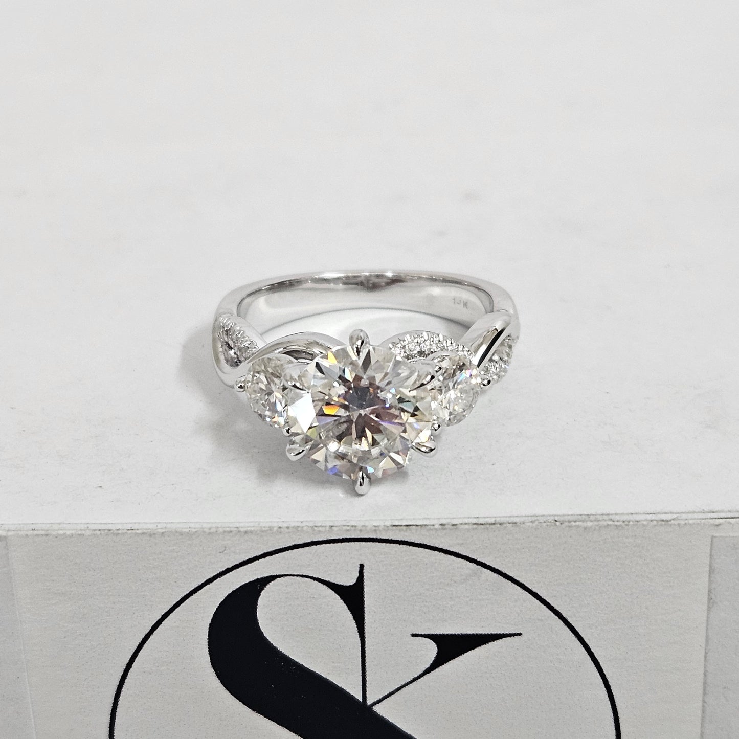 3ct Diamond Engagement Ring: 14k Gold Diamond Ring- Anniversary gift