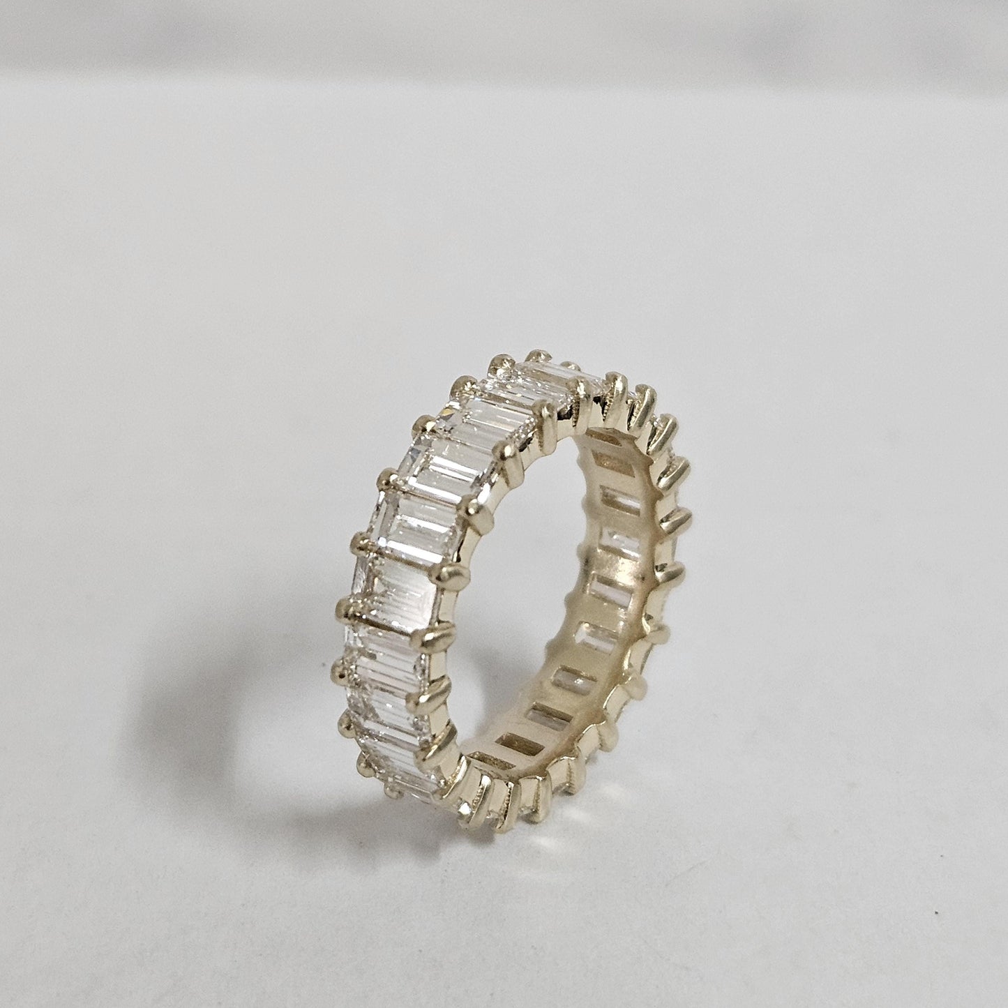 Baguette Diamond Eternity Band - 14K Gold Diamond Ring - Anniversary gift
